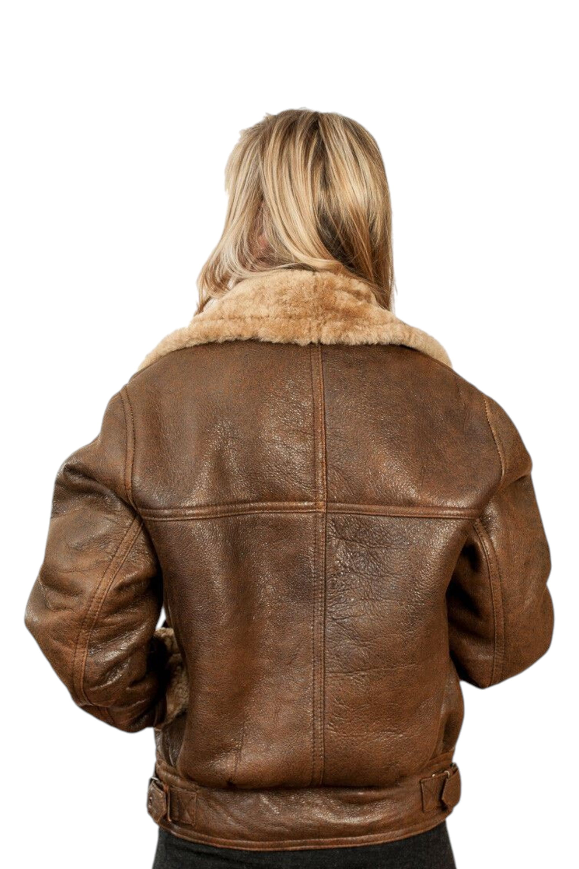 Brown B3 Sheepskin Leather Flying Jacket, Image 4 of 5