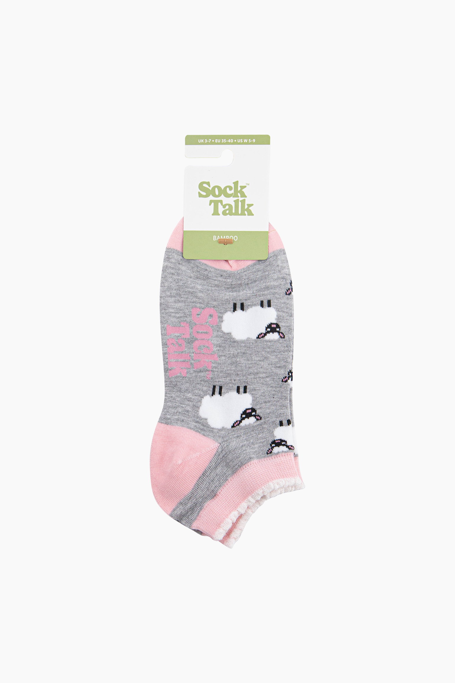 Grey Sheep Bamboo Trainer Socks in Grey Marl, Image 4 of 4