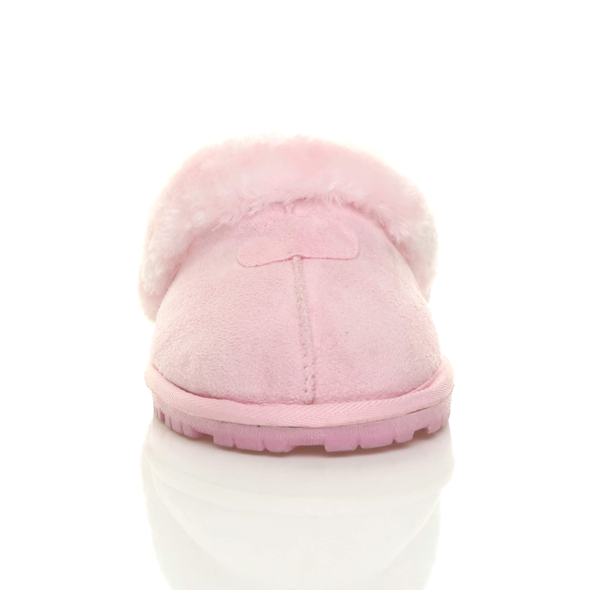 Pink Faux Fur Lined Slip On Memory Foam Mules Slippers, Image 5 of 5