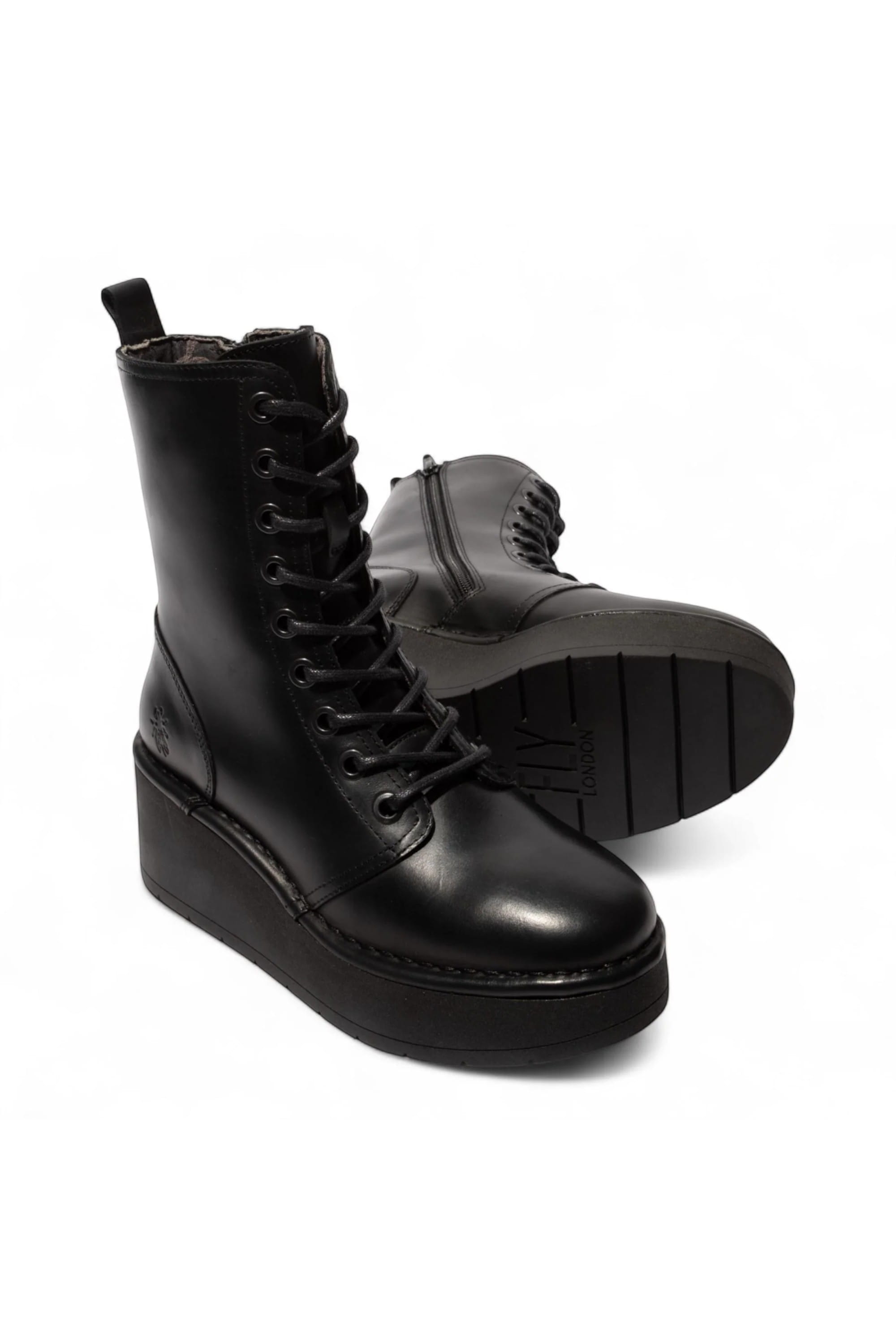 Black Womens Soft Platform Ankle Boots-HAIT273, Image 5 of 5