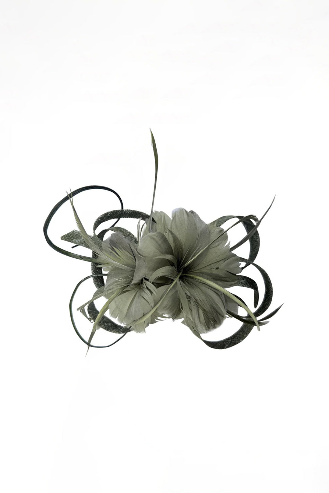 Yellow Floral Feather Fascinator with Loops, Image 2 of 2