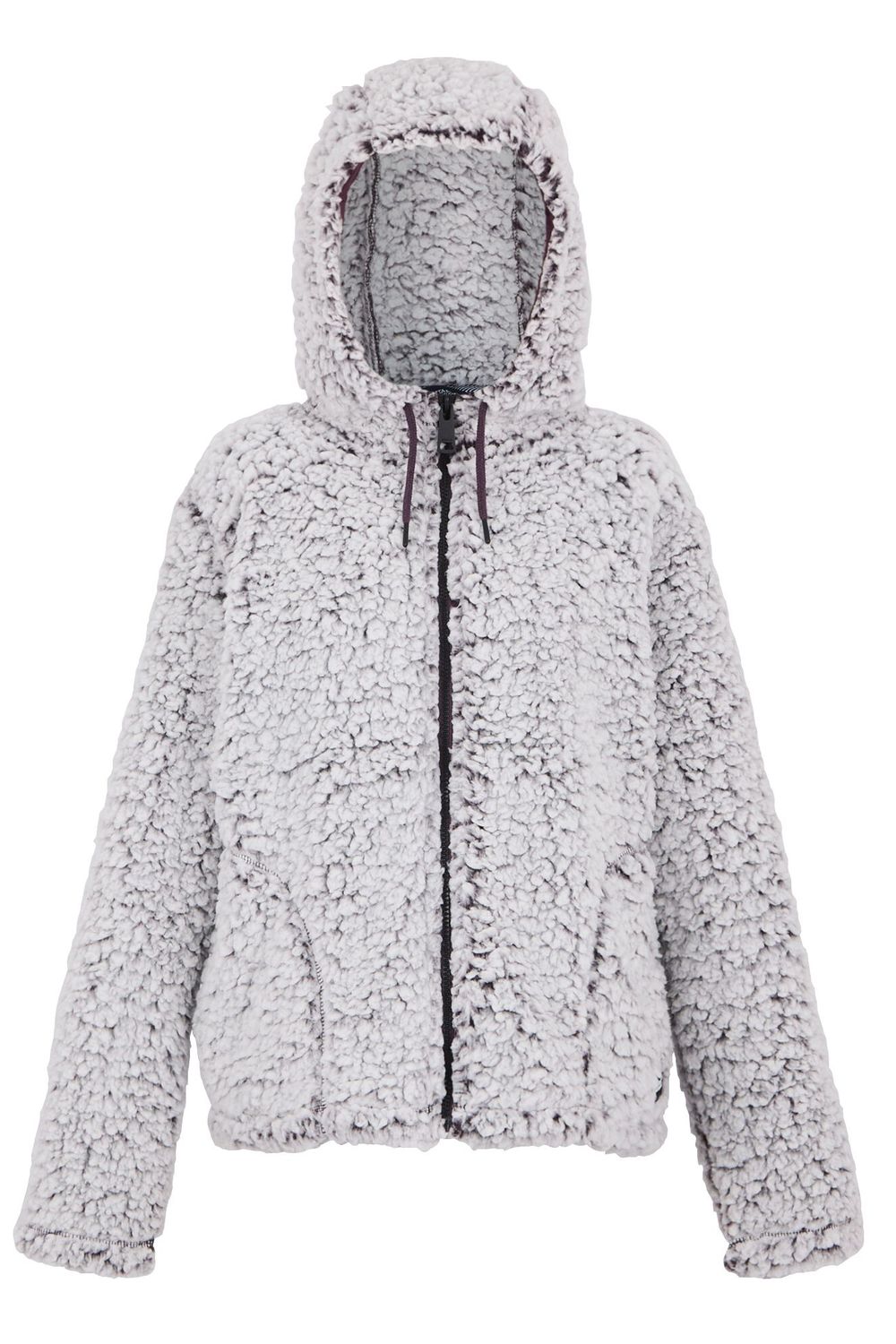 Plum Zelpha Fluffy Hooded Fleece Jacket, Image 1 of 4