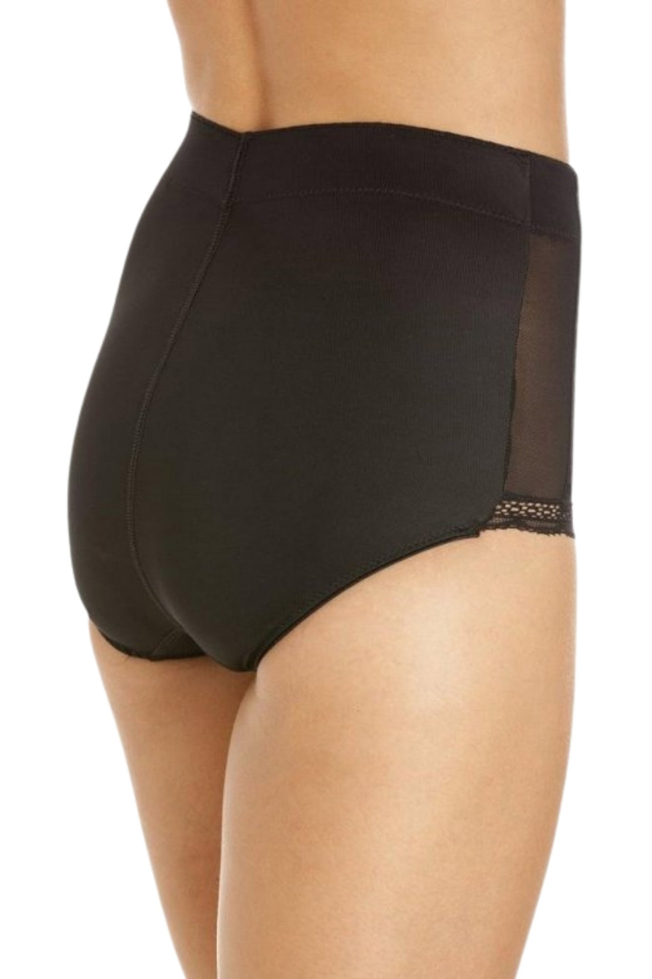 Black 2 Pack Hi Waist Mesh Control Briefs, Image 4 of 4
