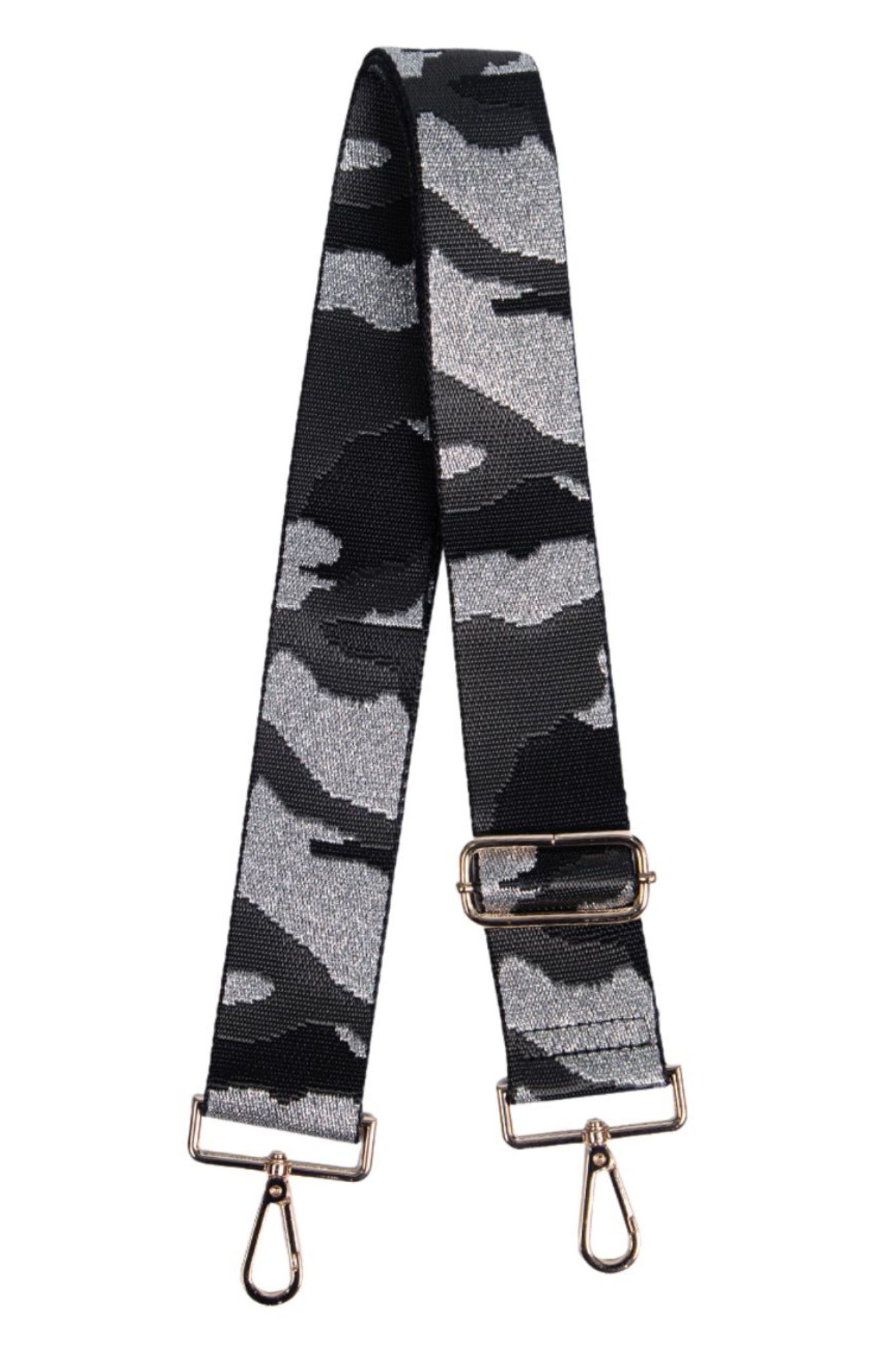 Silver Sarta Silver Glitter Camouflage Woven Bag Strap, Image 1 of 2