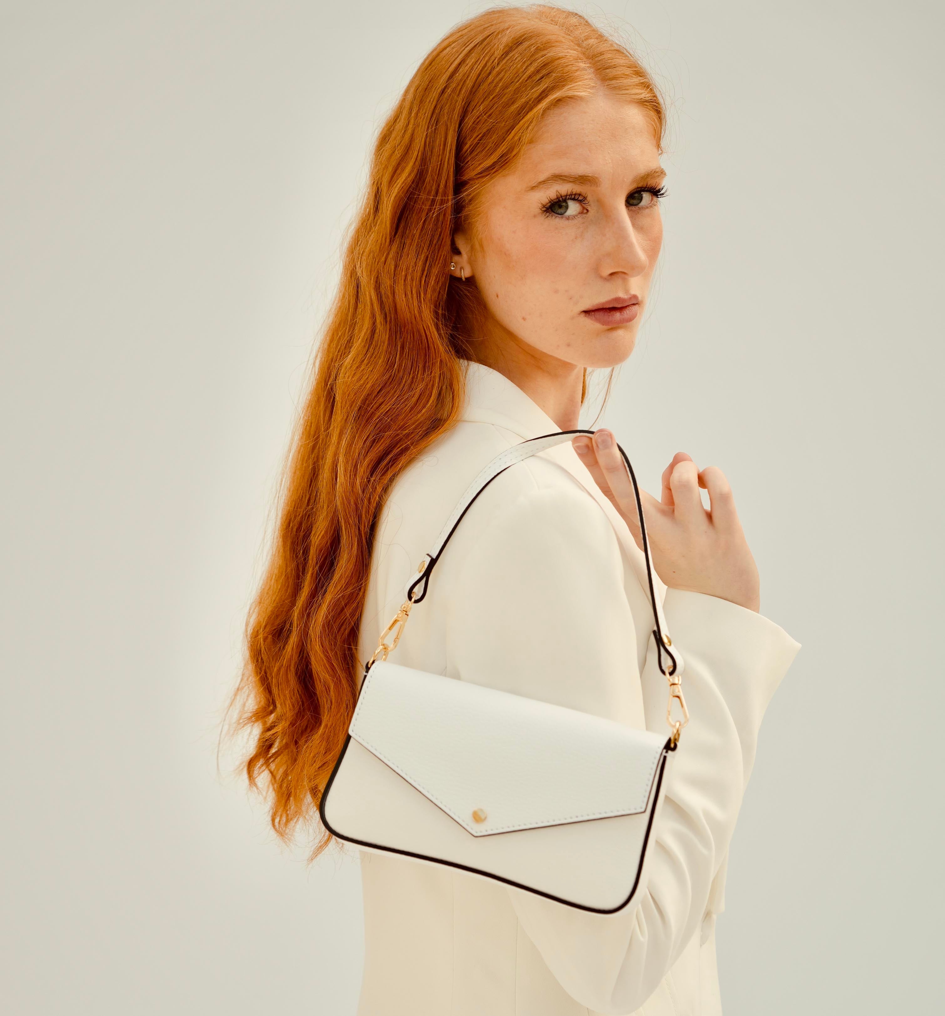 White The Munro White Leather Shoulder Bag, Image 7 of 7