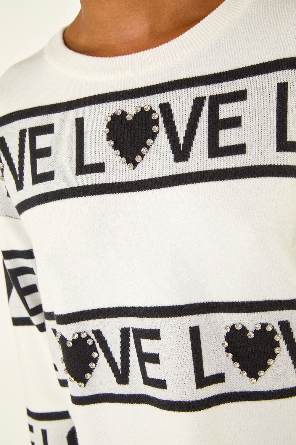 Ivory Love Motif Knit Jumper, Image 5 of 4