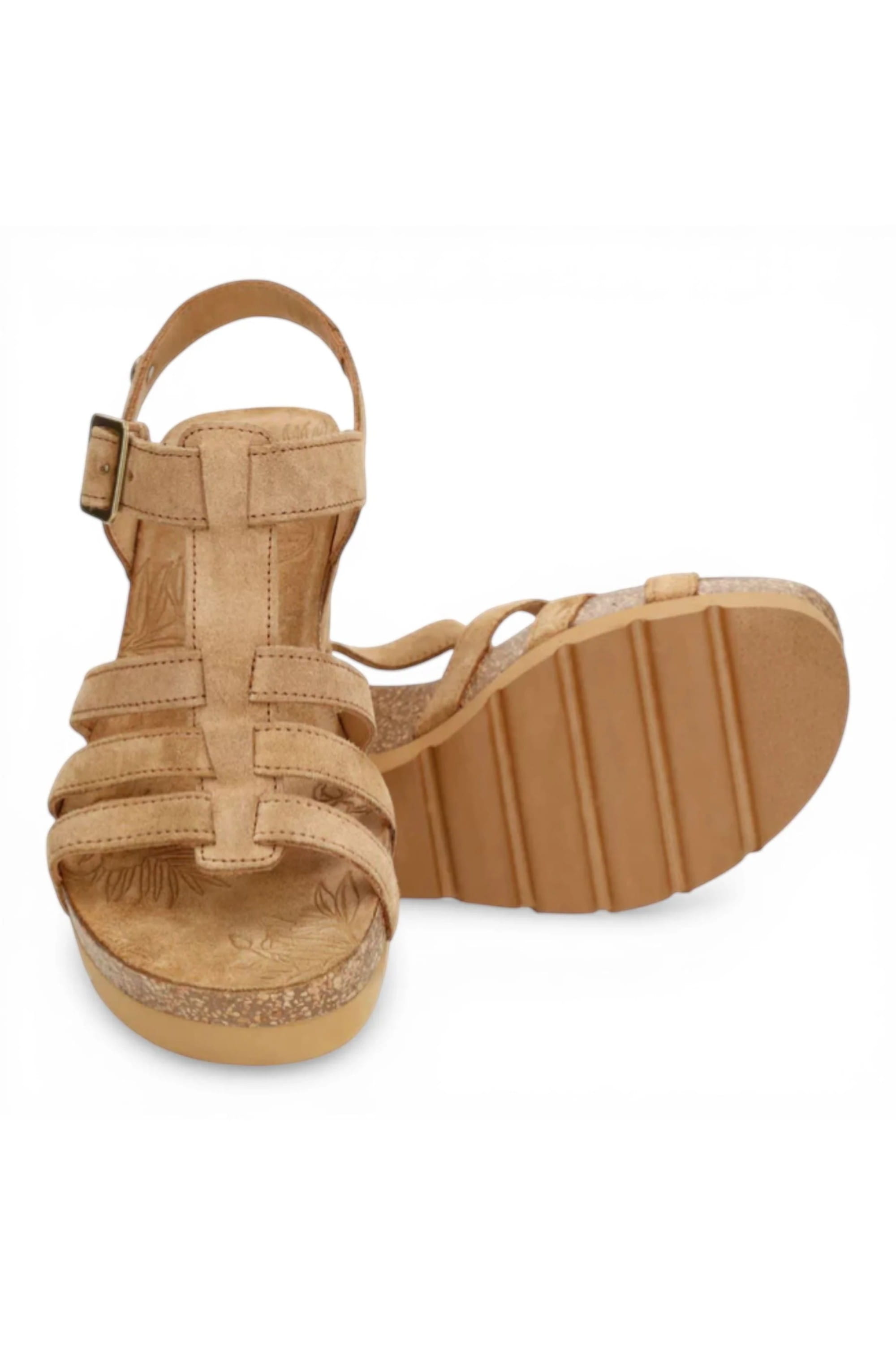 Brown Womens Suede Wedge Heel Sandals-Vero B1, Image 6 of 8