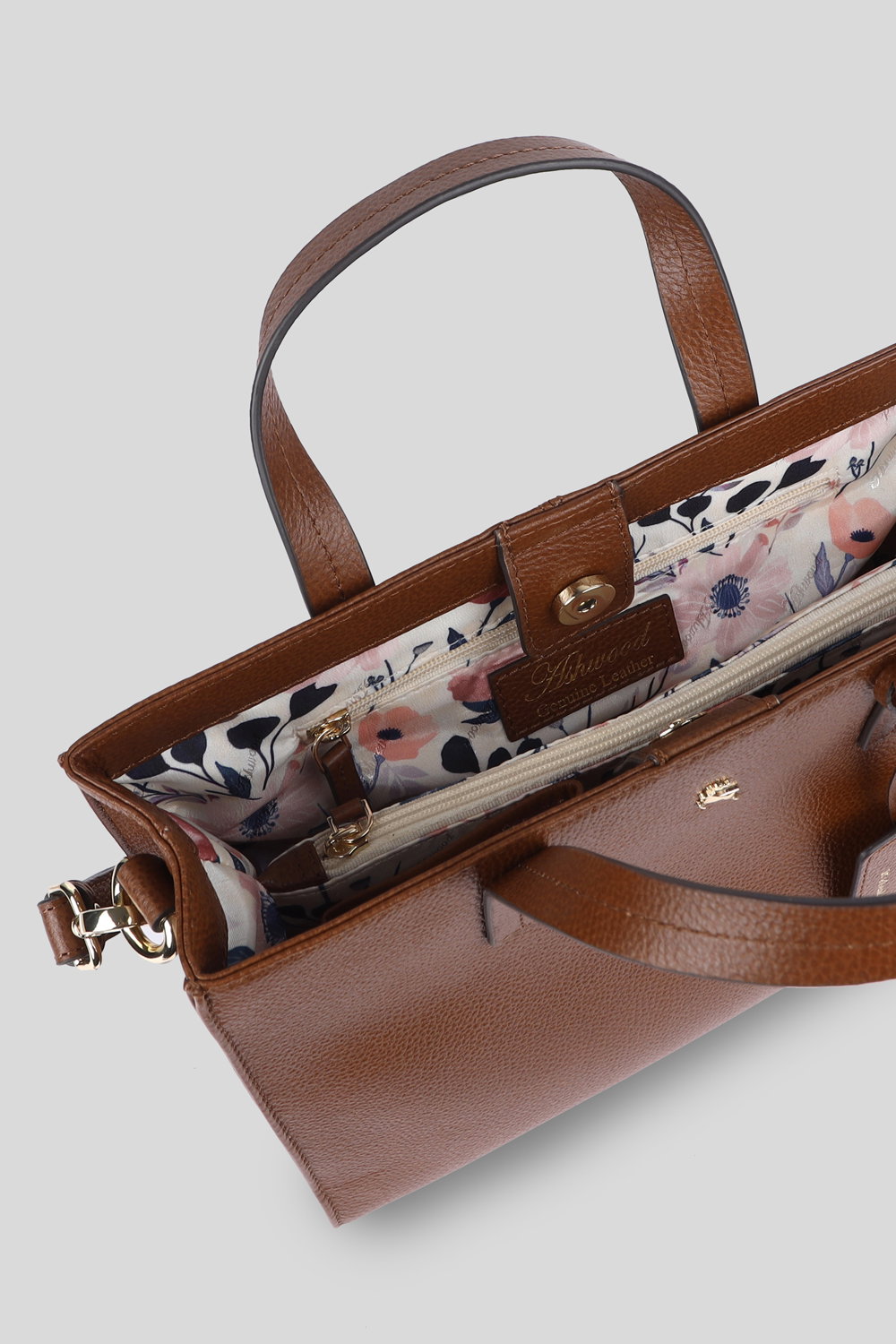 Tan 'Sogno di Pelle' Real Leather Tote Bag, Image 4 of 4