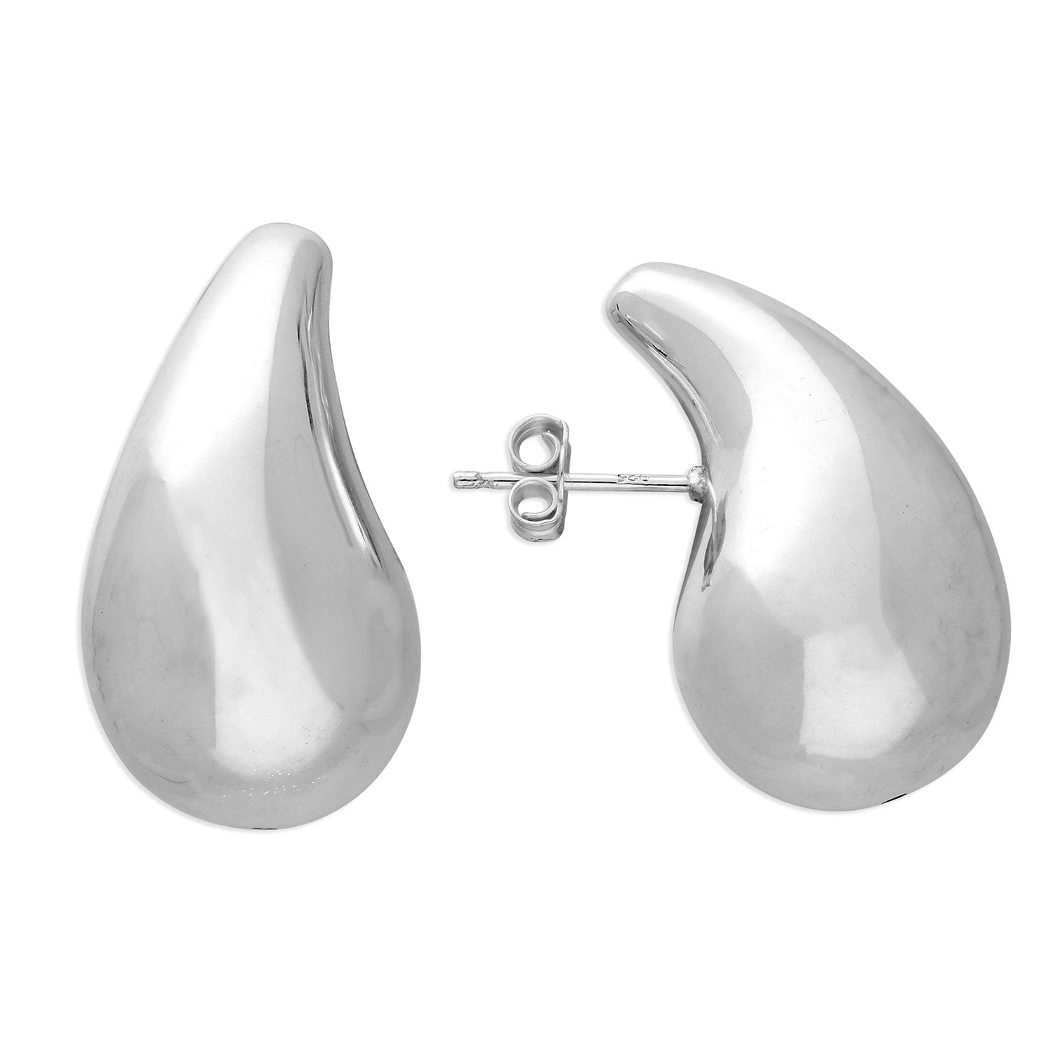 Silver Statement Sterling Silver Teardrop Earrings, Image 1 of 2