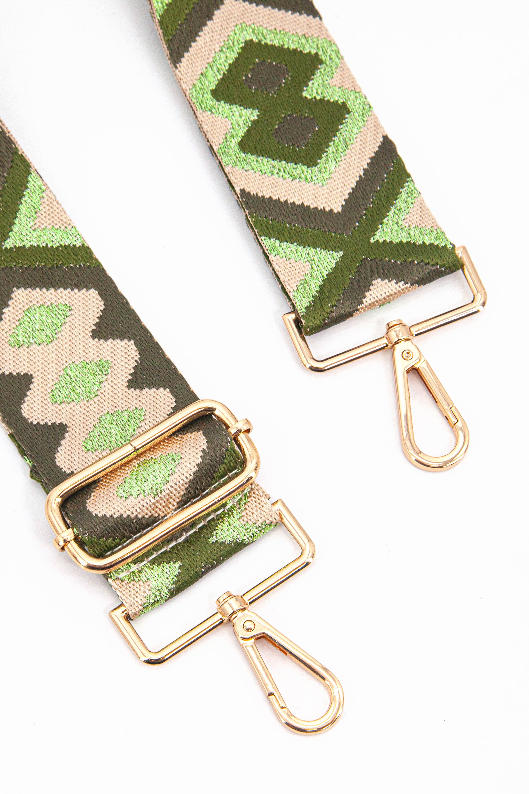 Green Sarta Green Metallic Aztec Woven Bag Strap, Image 2 of 4