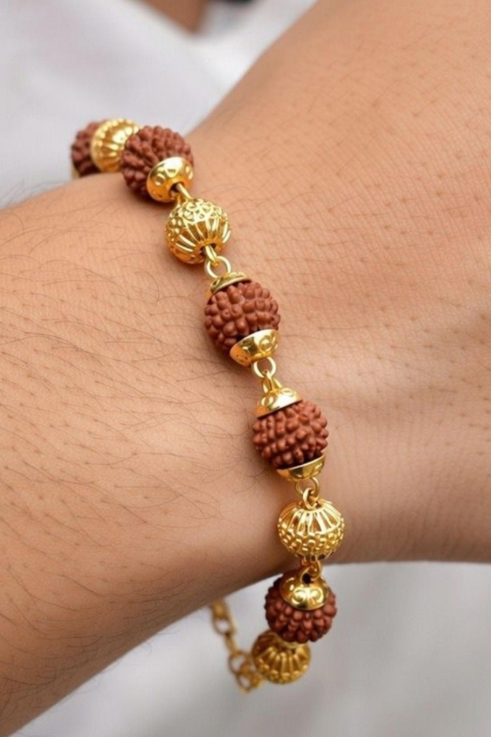 Brown Indian Shiva Rudraksha Beaded Bracelet, Image 1 of 4