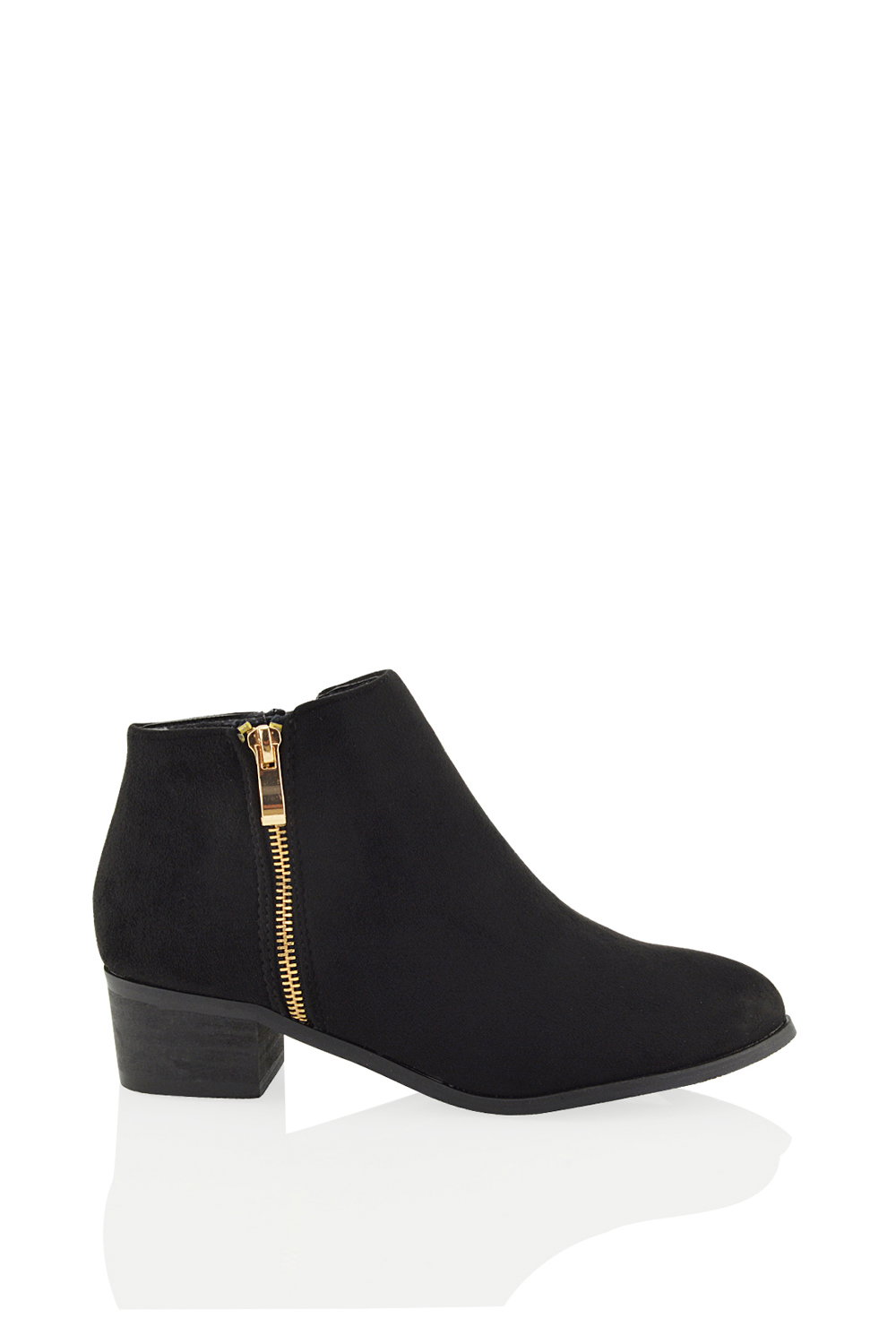 Black 'Alberto' Low Heel Zip Up Ankle Boots