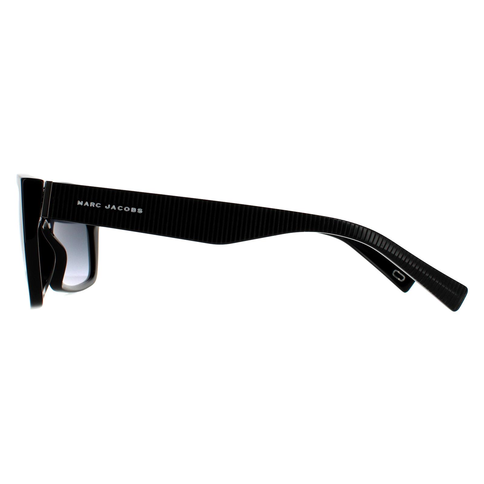 Black Marc Jacobs Black Rectangle Black Grey Dark Grey Gradient MARC ICON 096/S Sunglasses, Image 3 of 4