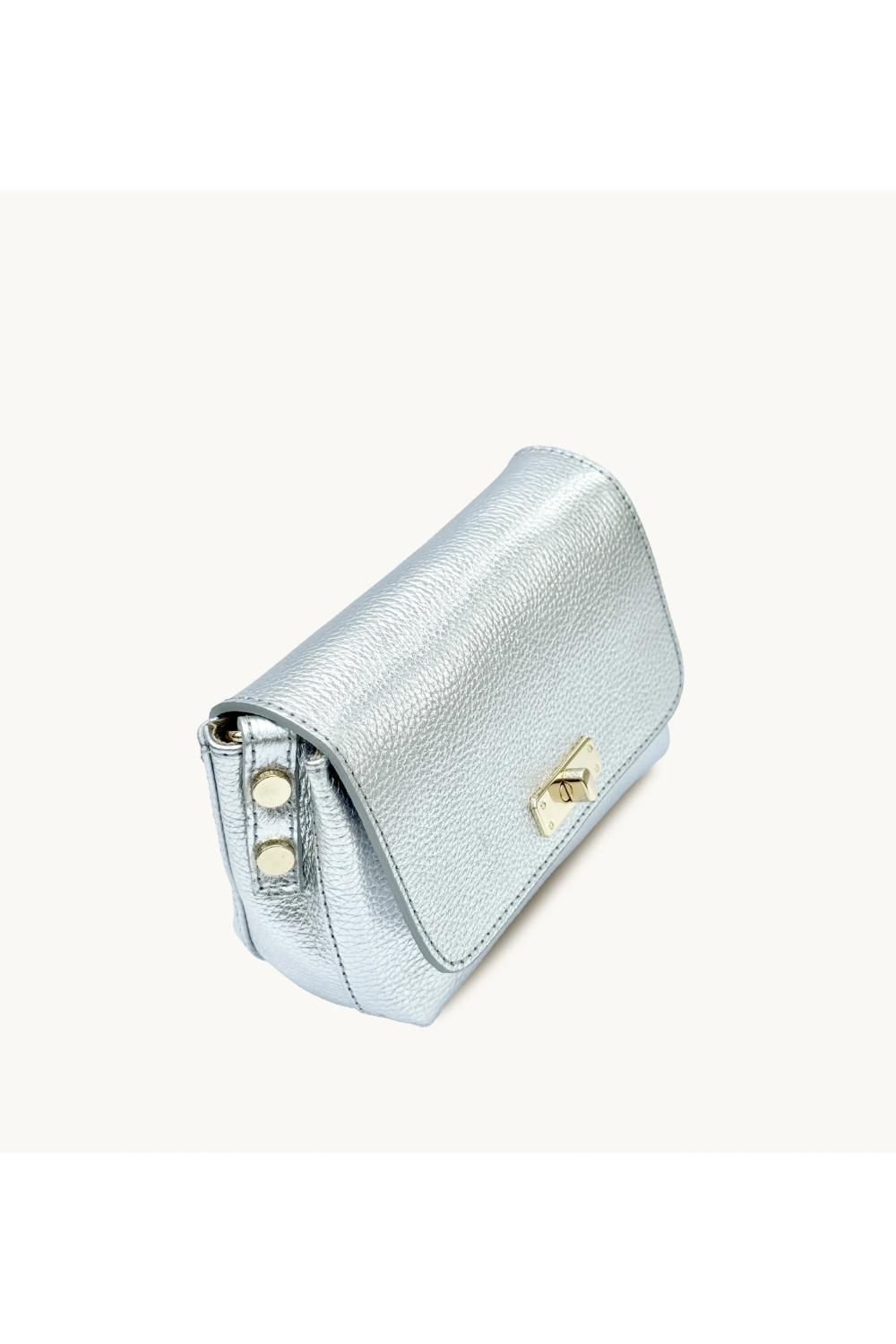Silver The Maisie Mini Silver Leather Bag, Image 3 of 8