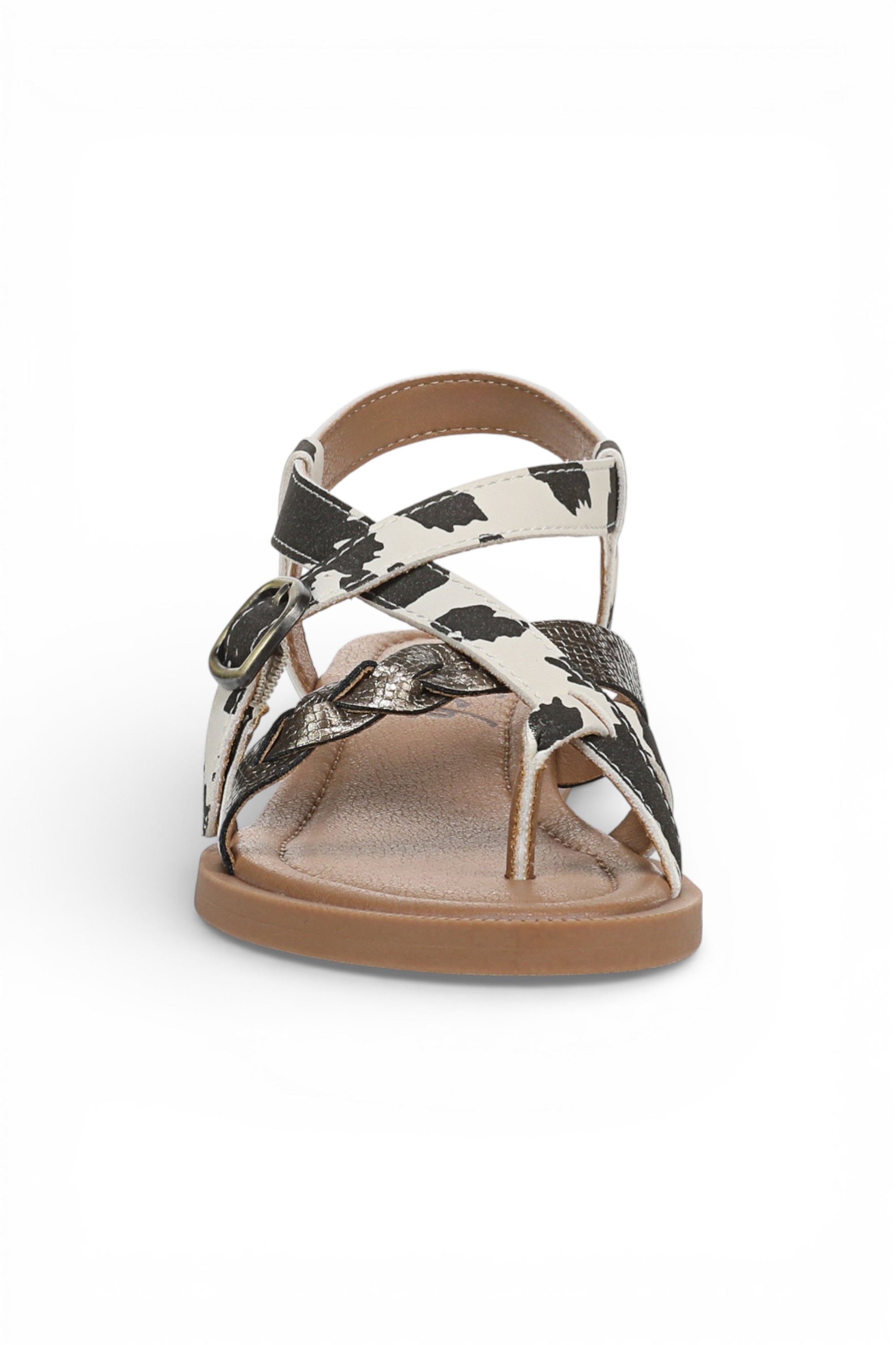 Black Womens "April" Micro Wedge Strappy Sandals, Image 4 of 6
