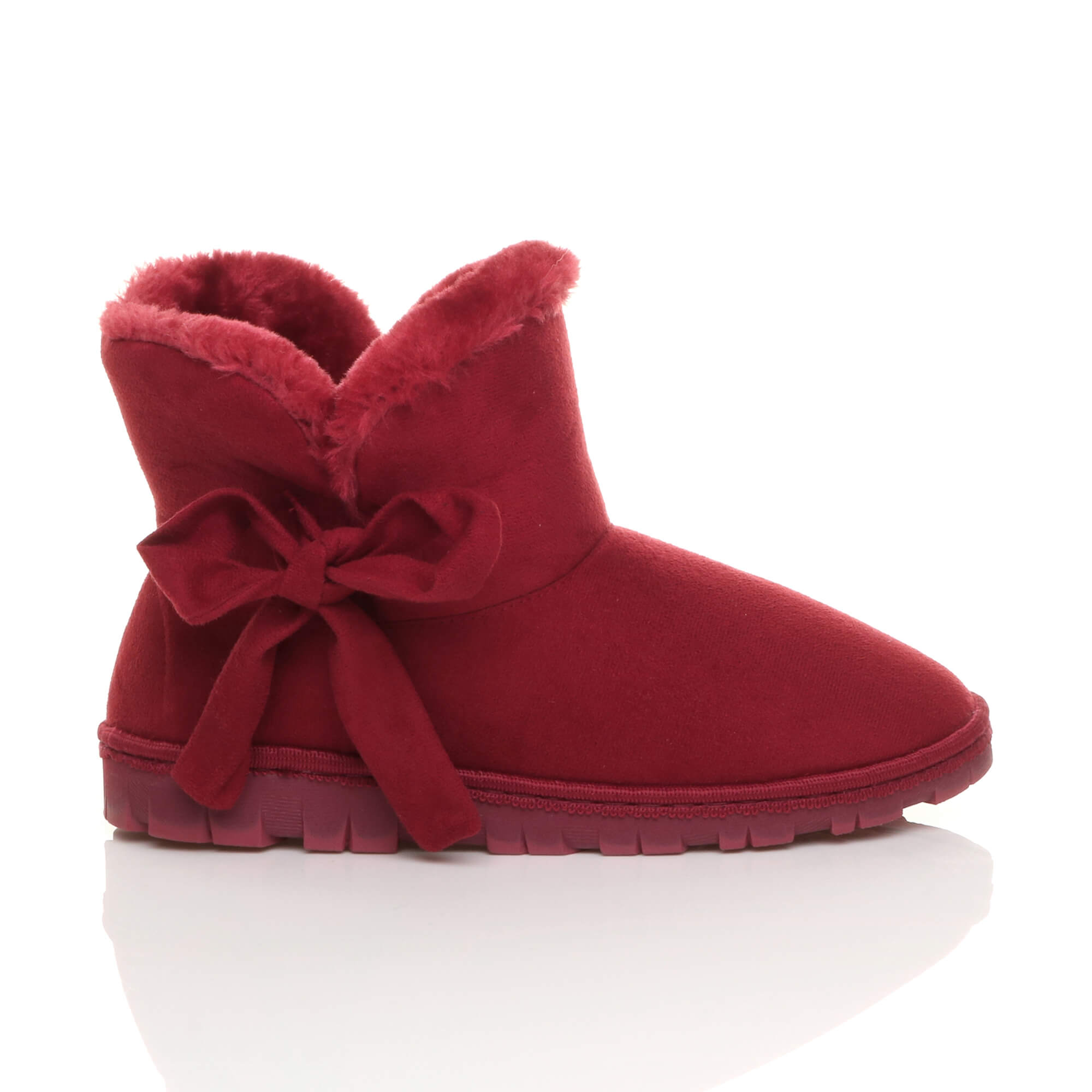 Bordeaux AJVANI Bordeaux Faux Fur Lined Ankle Boots Slippers, Image 2 of 6