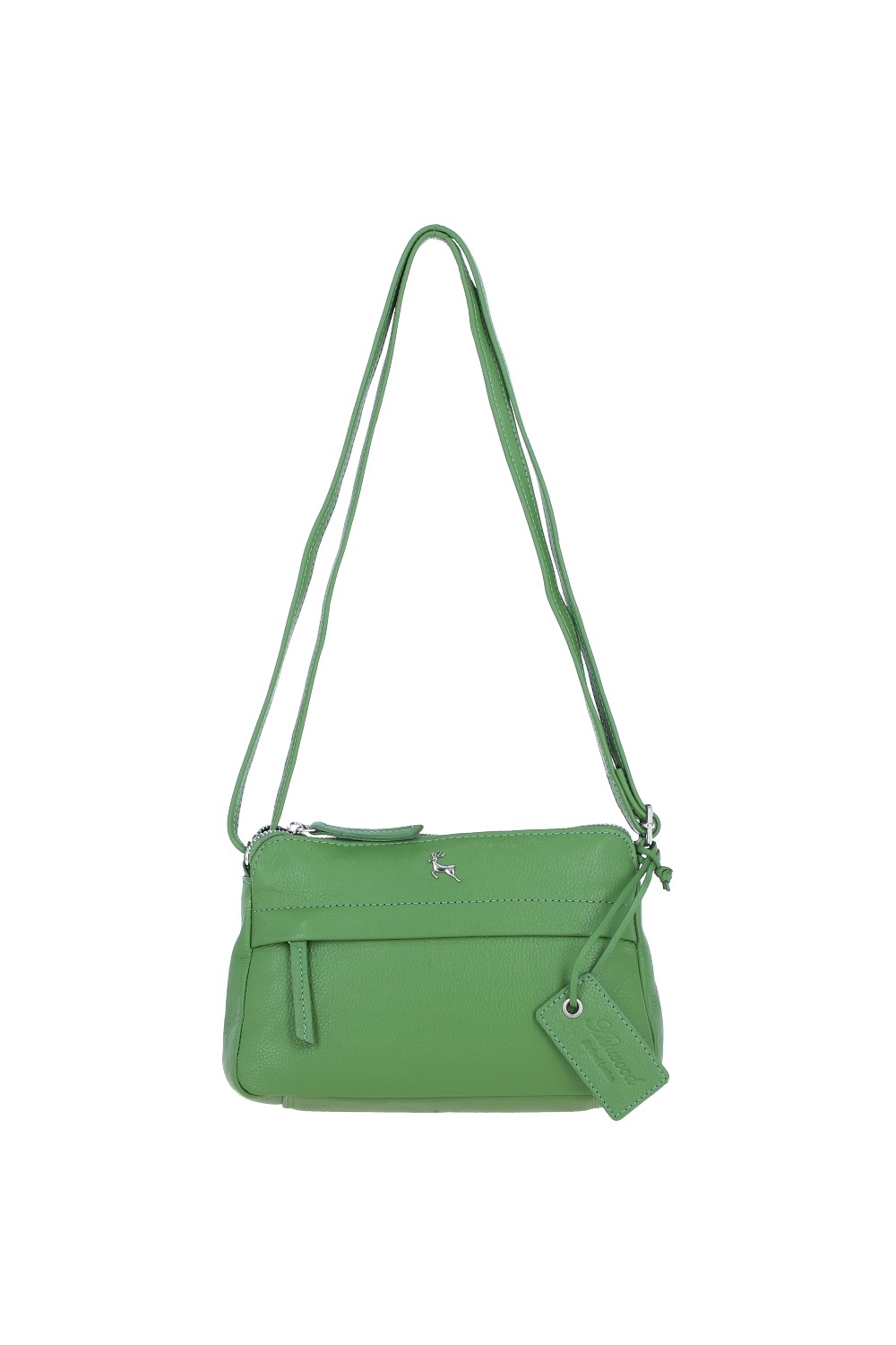 Green 'Perth' Elegant Real Leather Crossbody Bag, Image 2 of 5