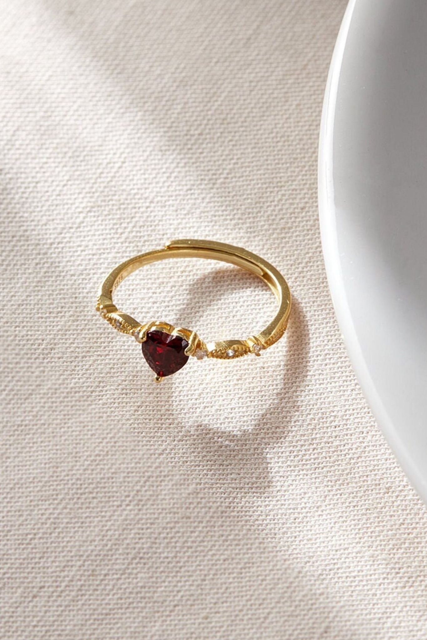 Red Sterling Silver CZ Red Heart Ring, Image 2 of 3