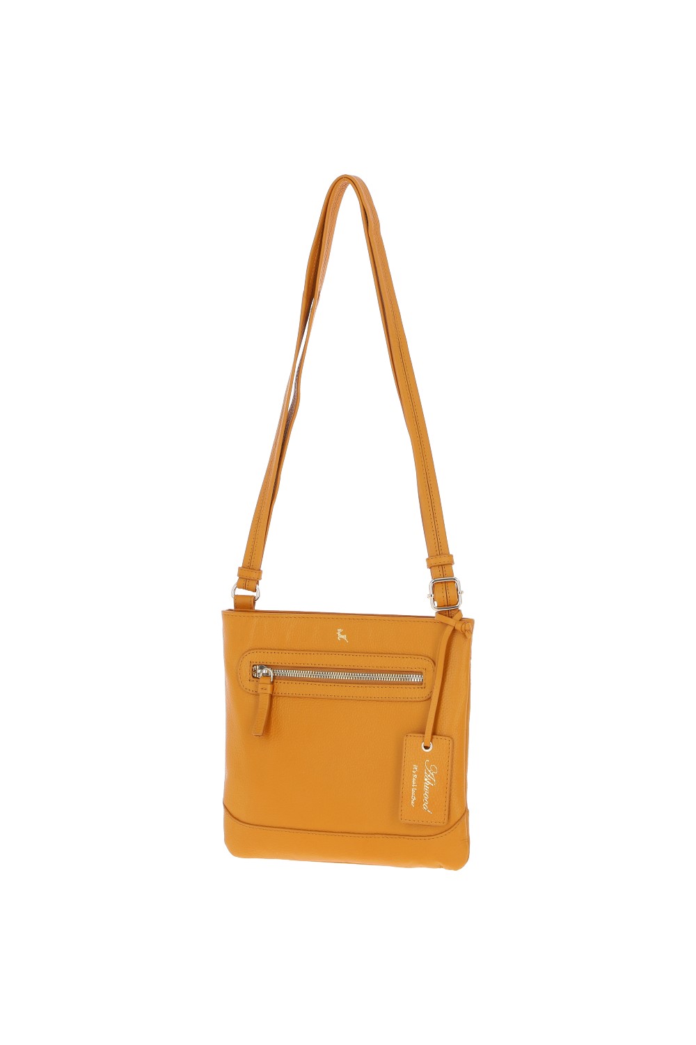 Ochre 'Bliss' Leather Cross Body Bag with Adjustable Strap, Image 2 of 4