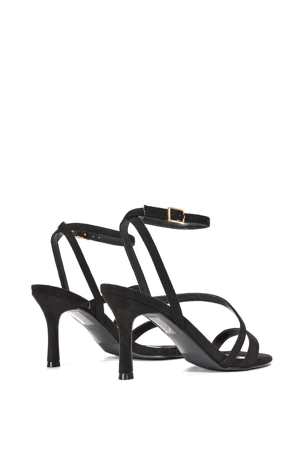 Black XY LONDON Black 'Sherry'' Strappy Barely There Stilettos Heel Shoes, Image 3 of 5