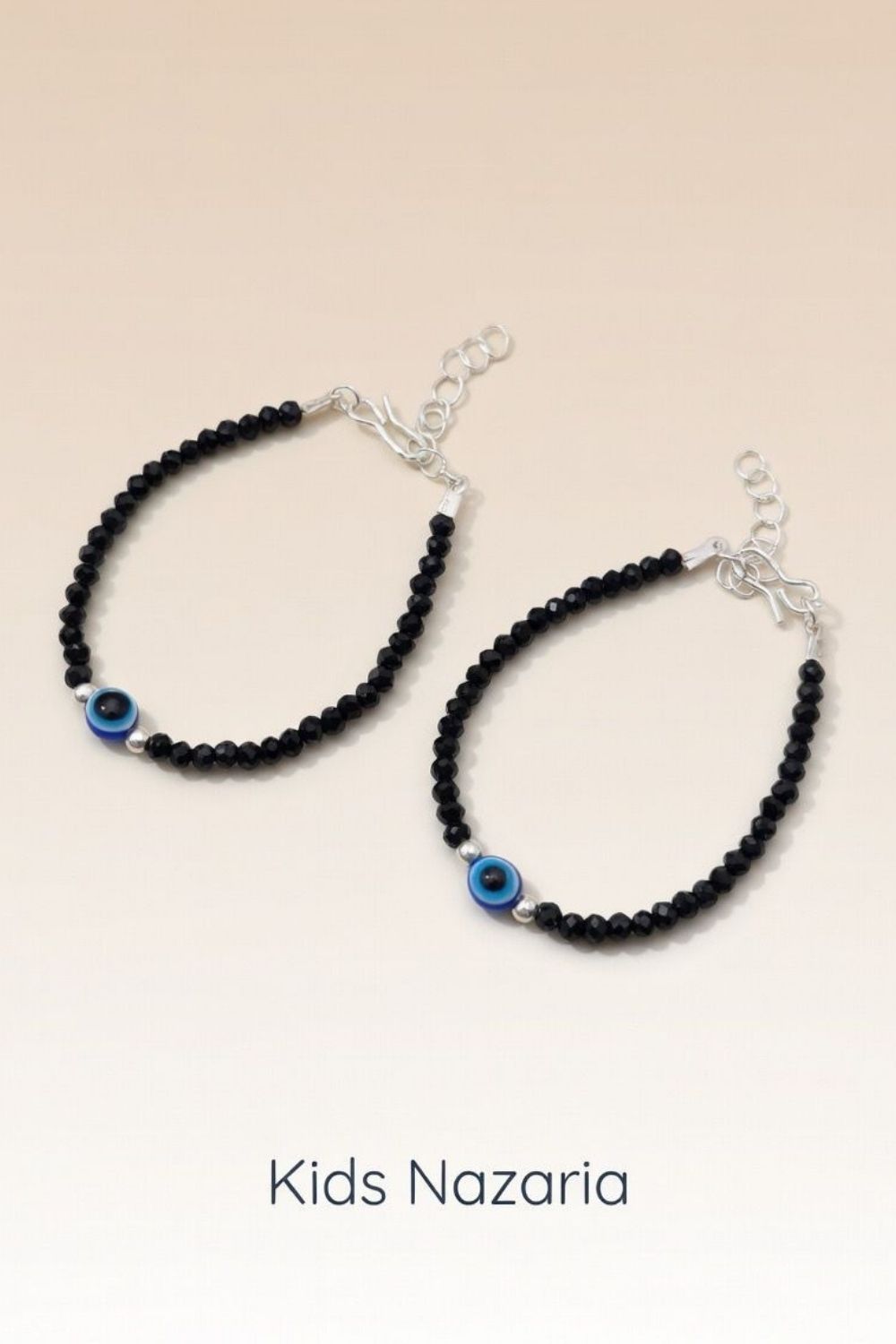 Black Baby Nazaria Evil Eye Black Beaded Bracelet/Anklet, Image 1 of 2