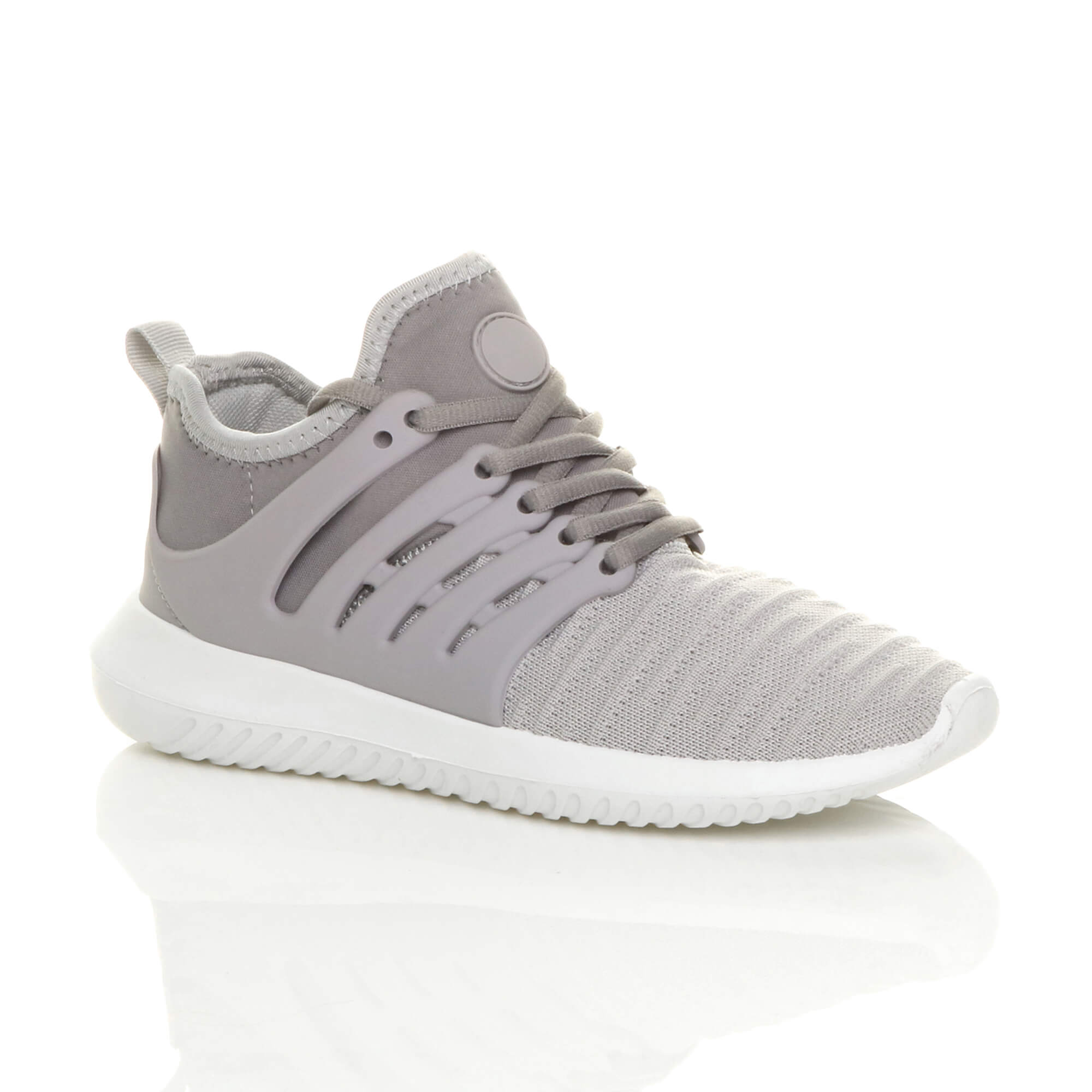 Grey AJVANI Grey Lace Up Trainers, Image 1 of 5