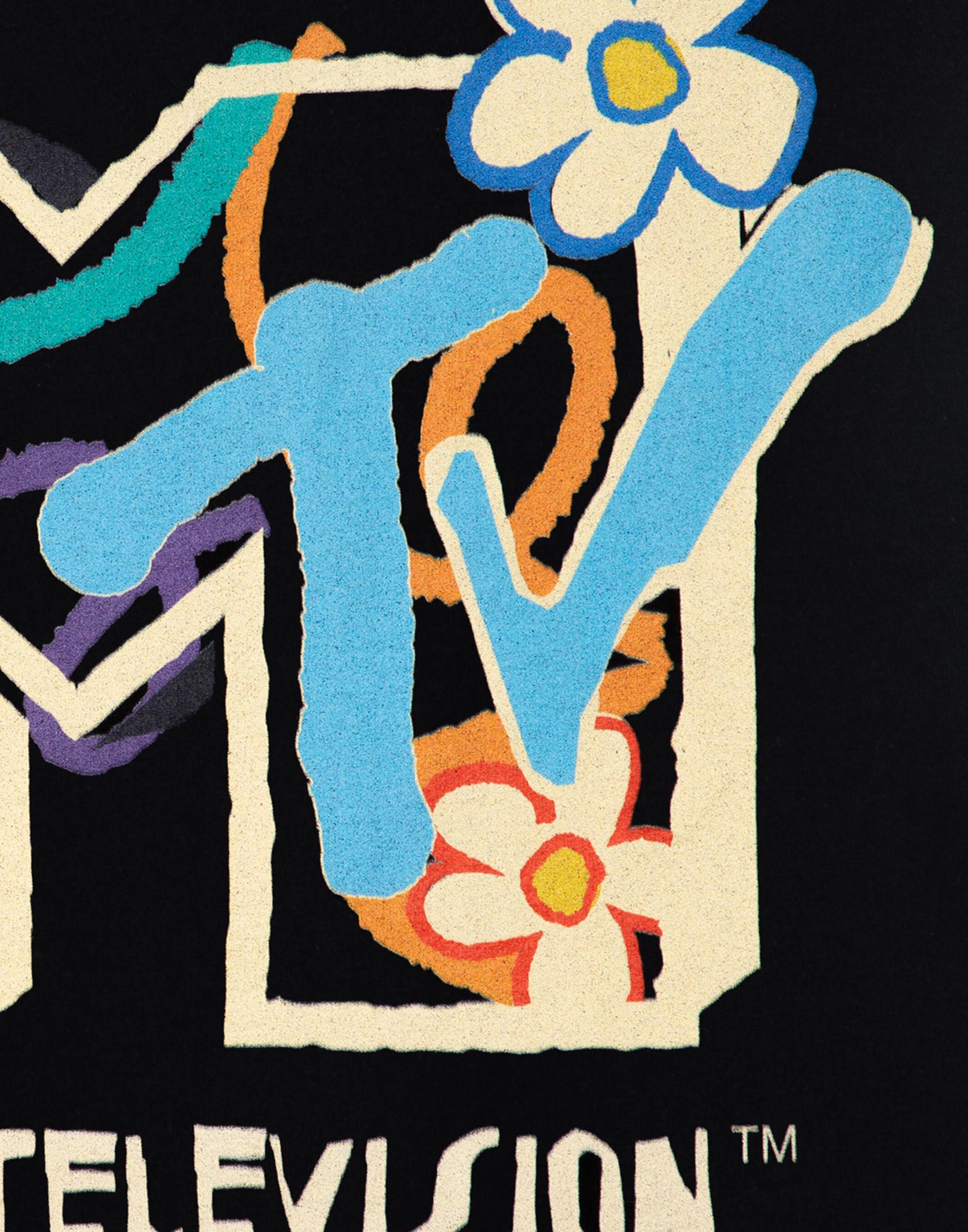 Black MTV Flowers T-Shirt, Image 6 of 6