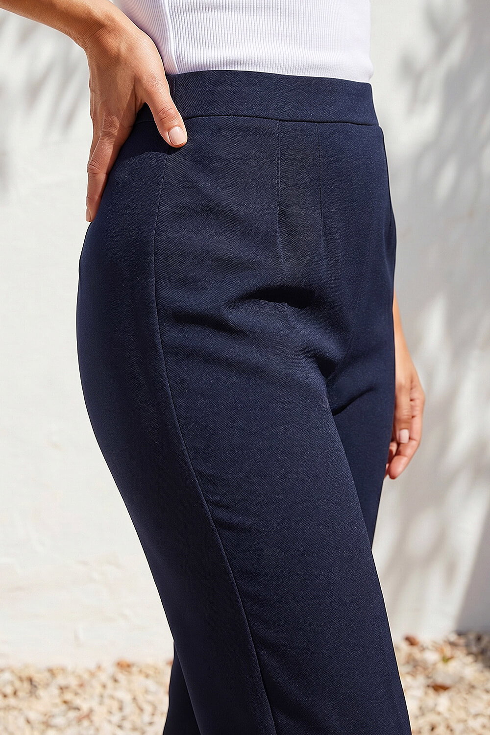 Petite Straight Leg Ponte Stretch Trouser, Image 5 of 4