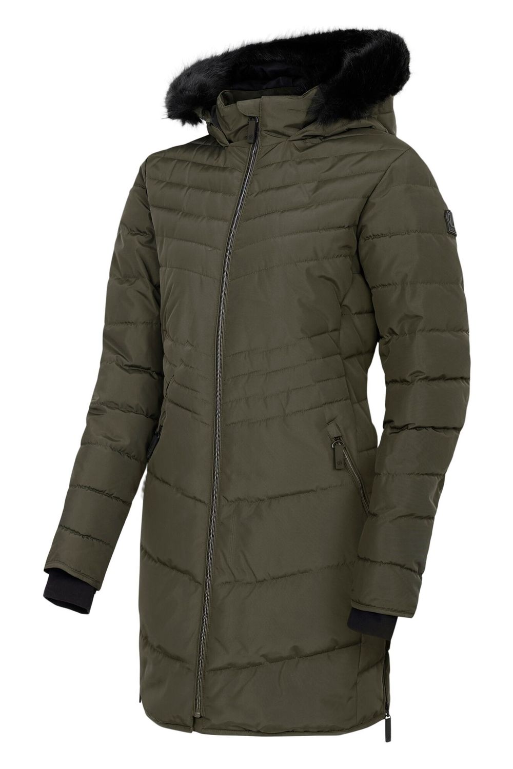 Khaki Striking IIII Mid Length Padded Jacket, Image 3 of 4