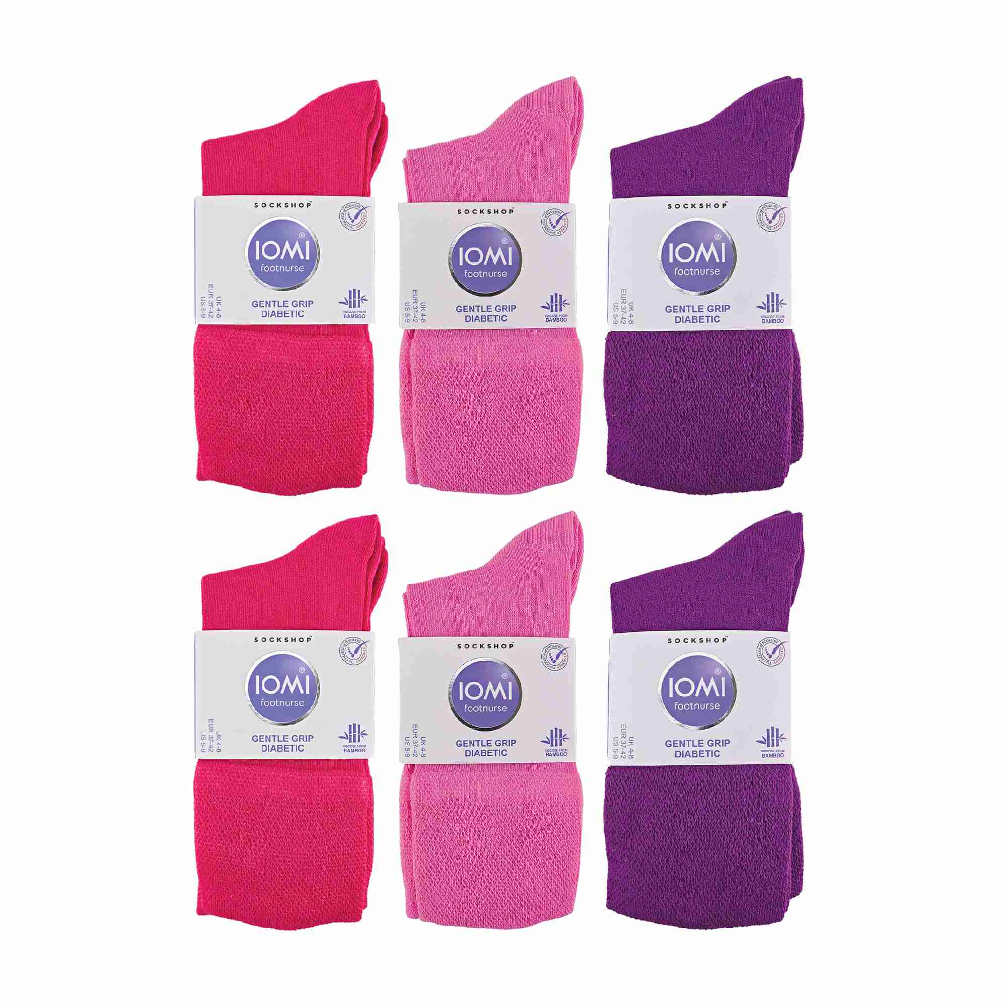 Pink 12 Pairs Diabetic Bamboo Socks, Image 5 of 5