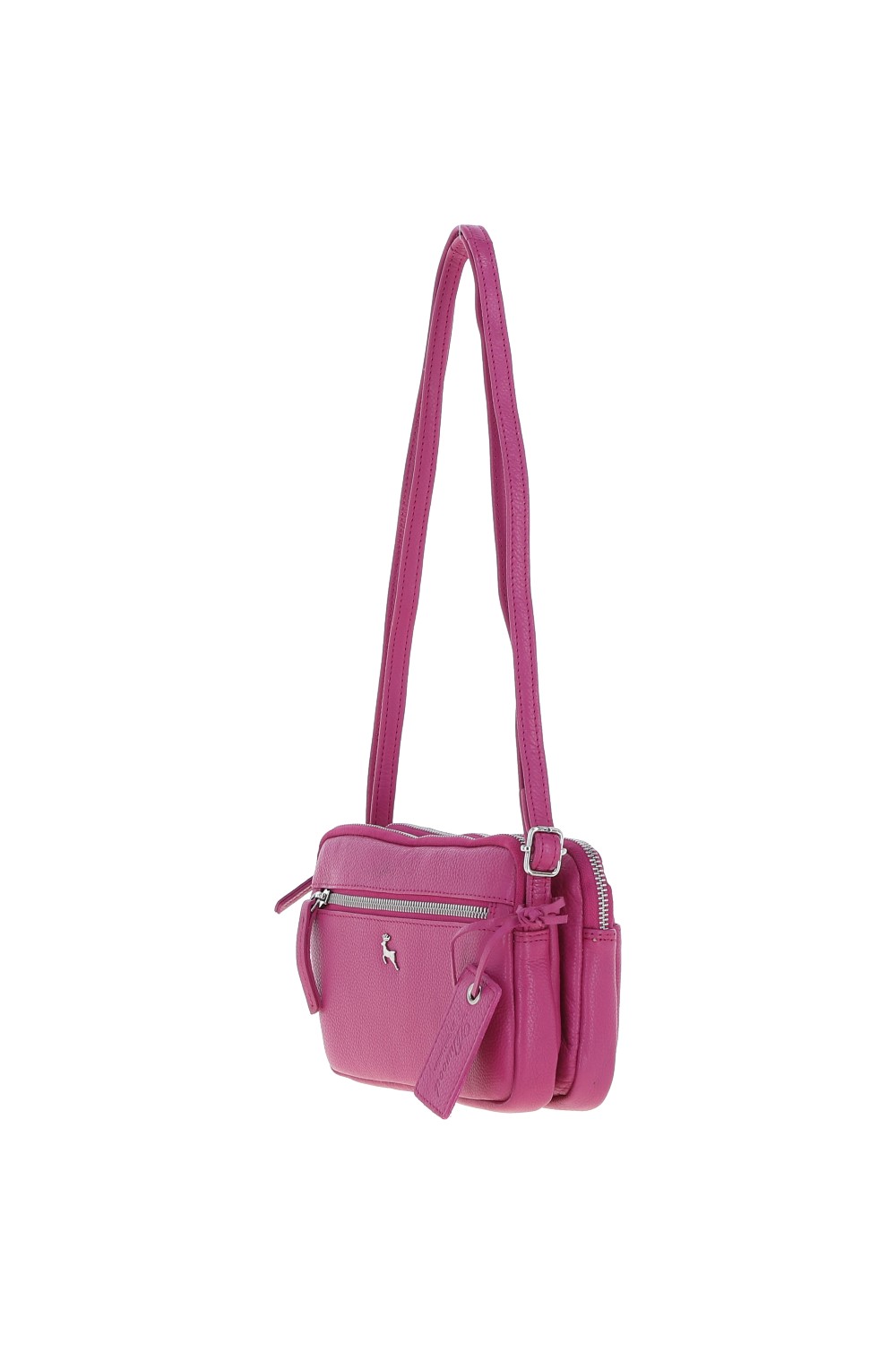 Raspberry 'Sterling' Real Leather Crossbody Bag, Image 3 of 4
