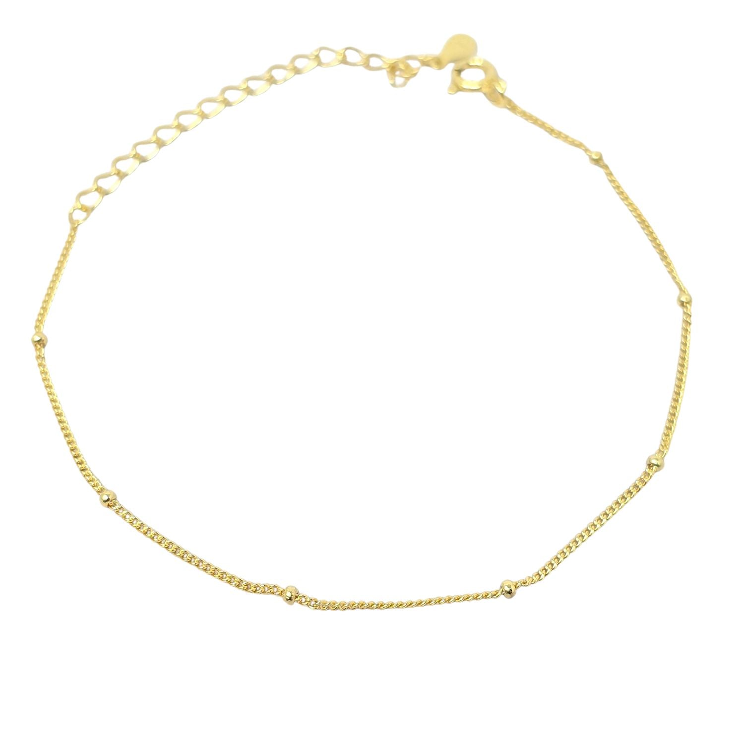 Metallic Gold Plated Dainty Satellite Chain Stacking Bracelet