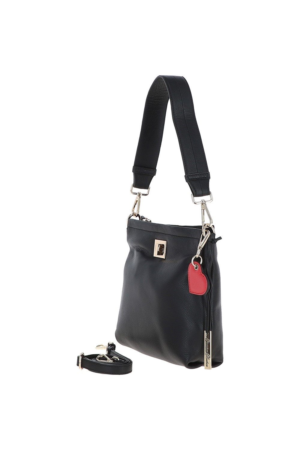 Black Small Two In One Leather Crossbody Bag & Shoulder Bag, Image 3 of 5