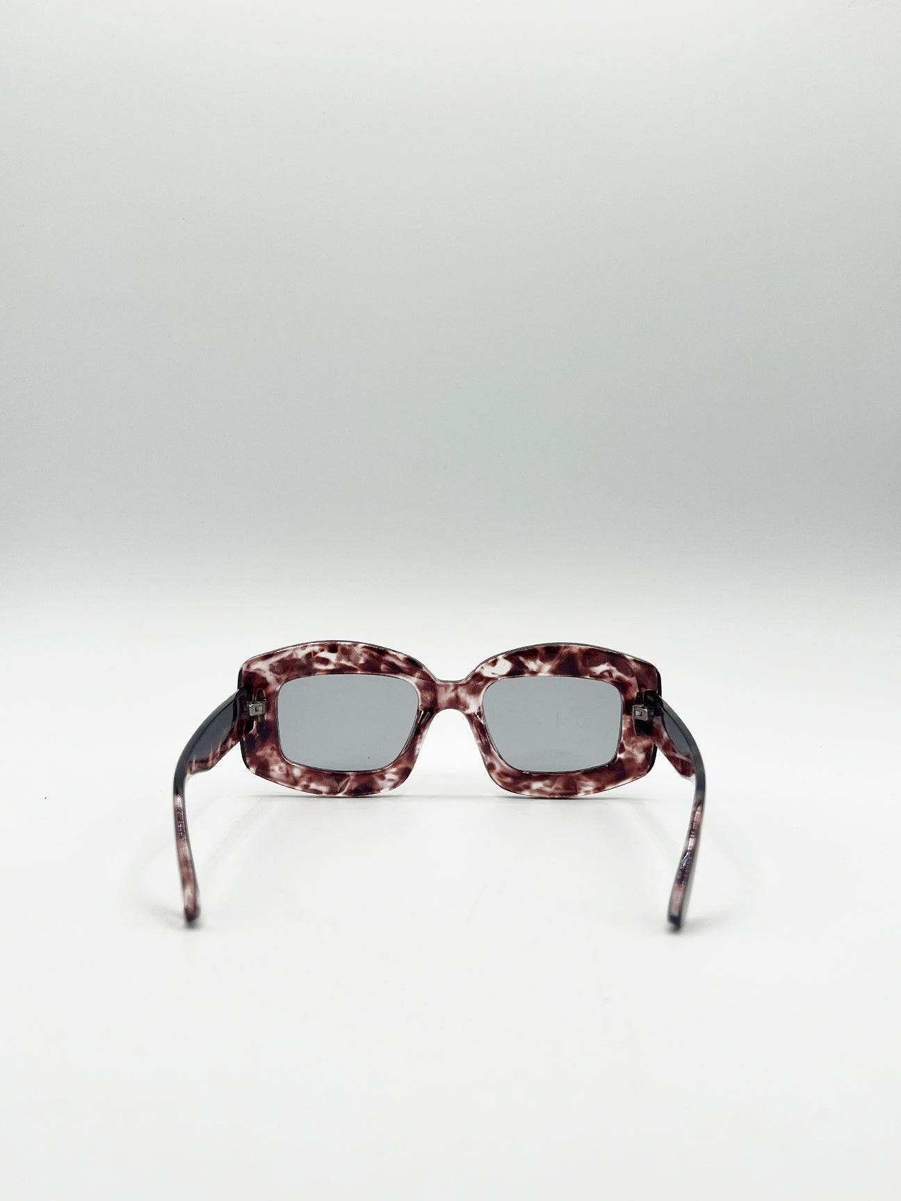 Brown Oversized Chunky Rectangle Sunglasses in Brown Multi, Image 6 of 6