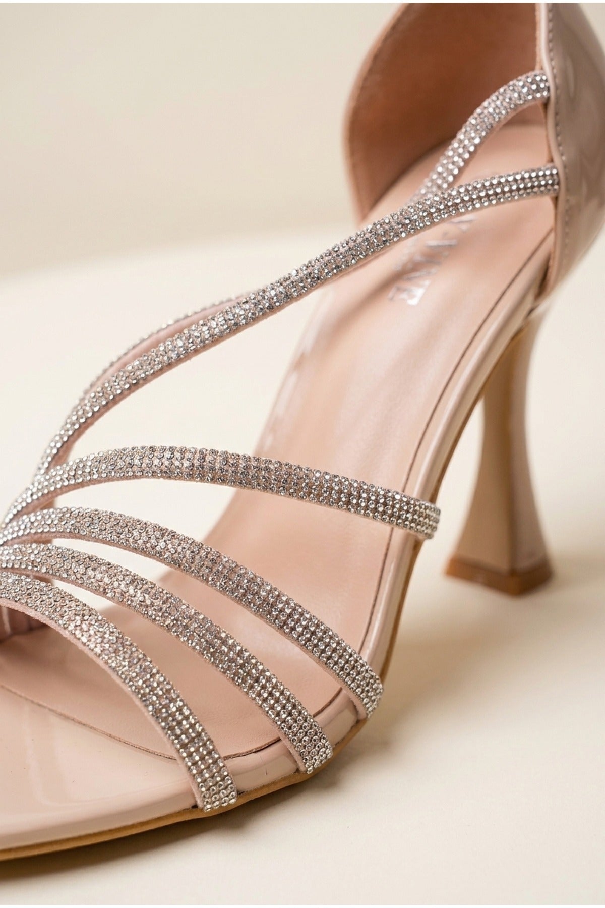 Neutral Thora Metallic Silver Rhinestone Strap Sandals, Image 3 of 5