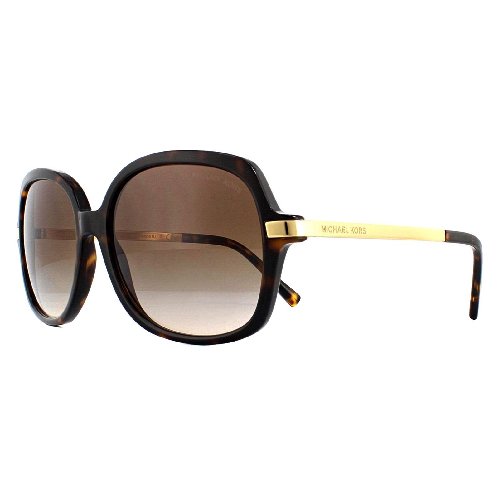 Brown Michael Kors Brown Square Dark Tortoise Gold Brown Gradient Sunglasses, Image 2 of 8