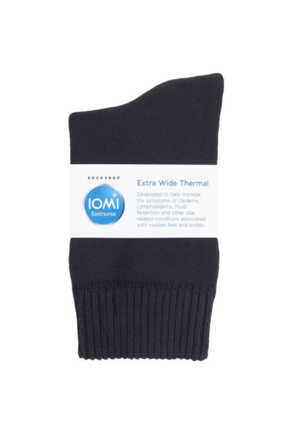 Black Extra Wide Non Elastic Thermal Socks, Image 2 of 3