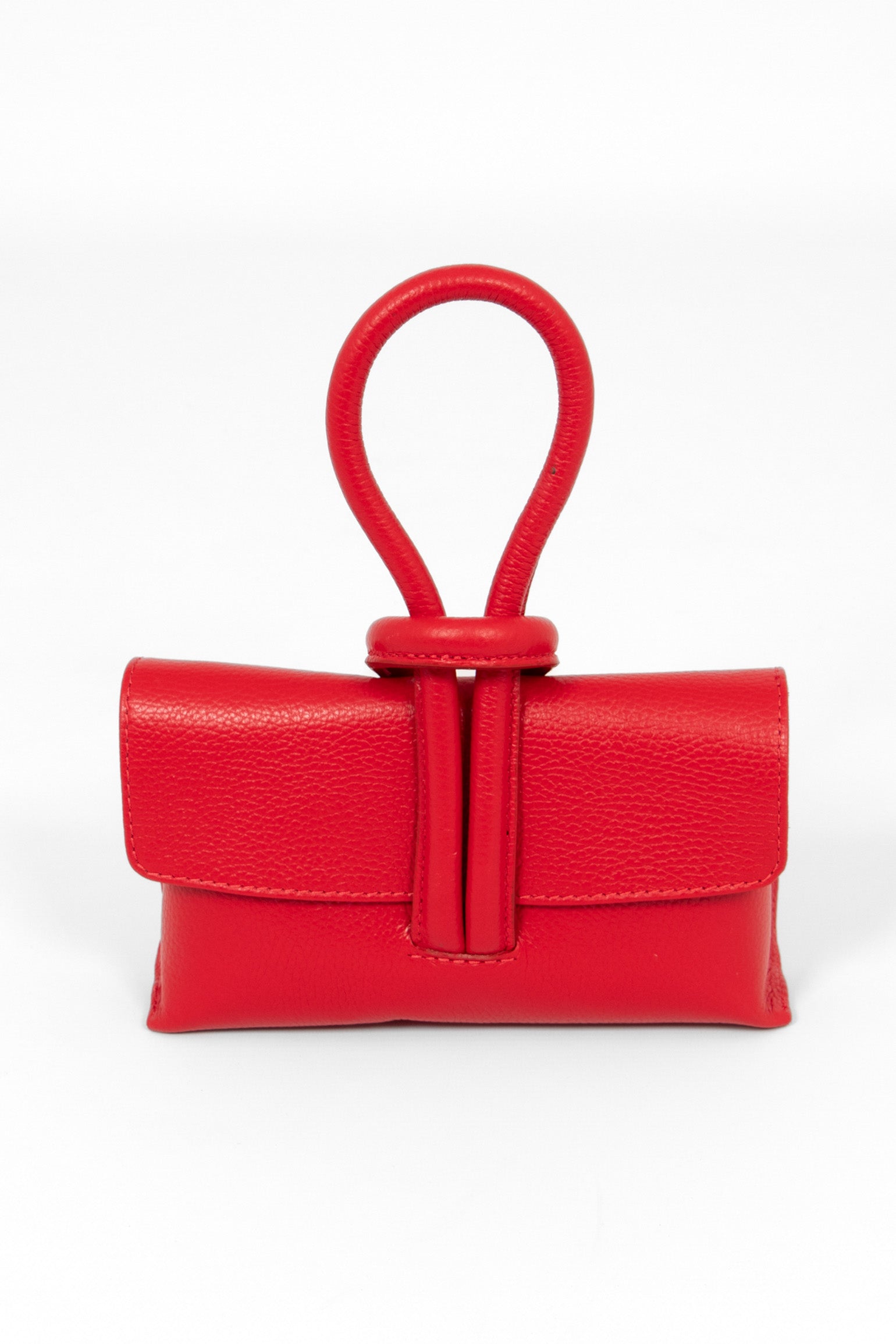 Red Sarta Red Italian Leather Wristlet Clutch Bag, Image 1 of 5