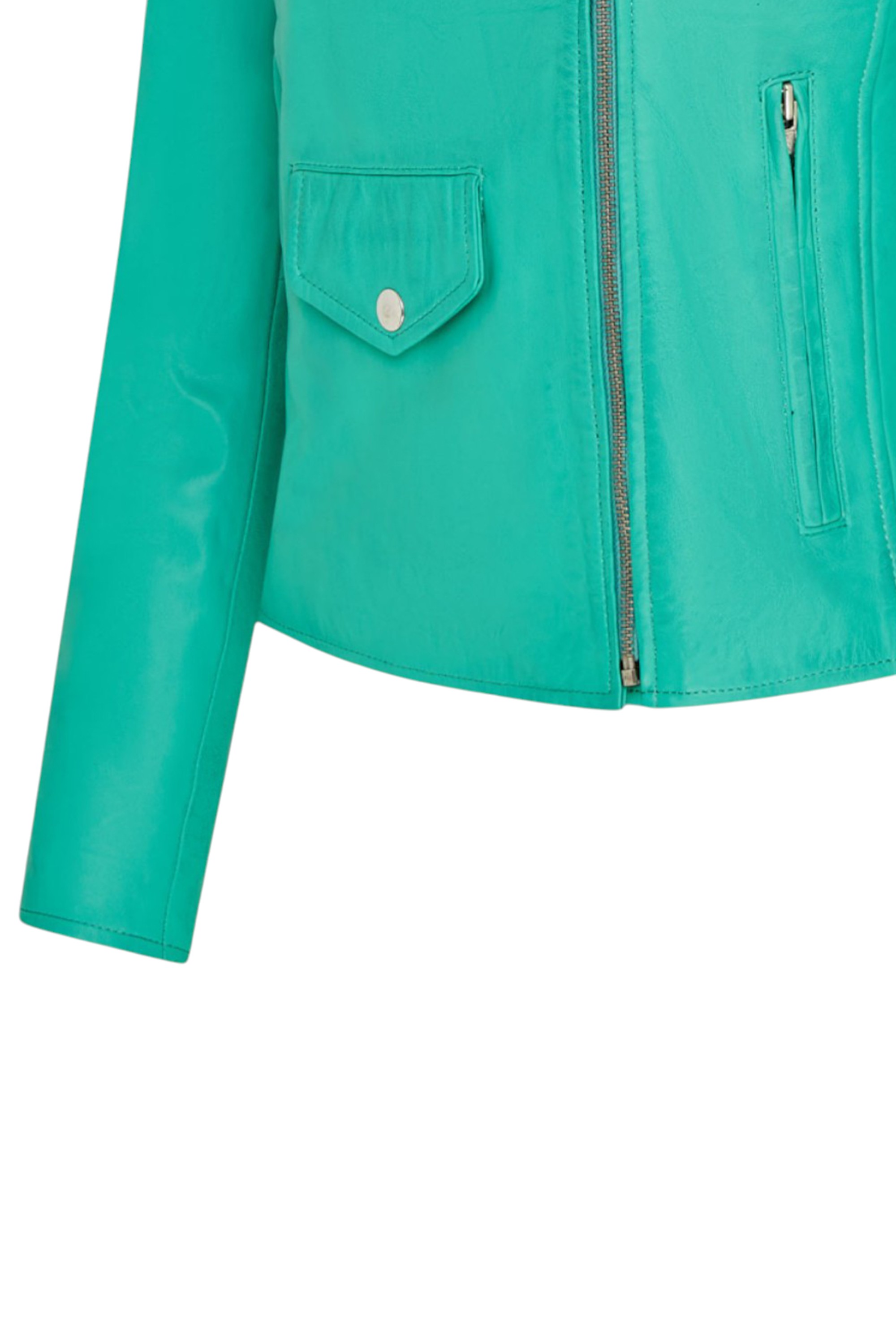Aqua Classic Brando Biker Leather Jacket, Image 7 of 8