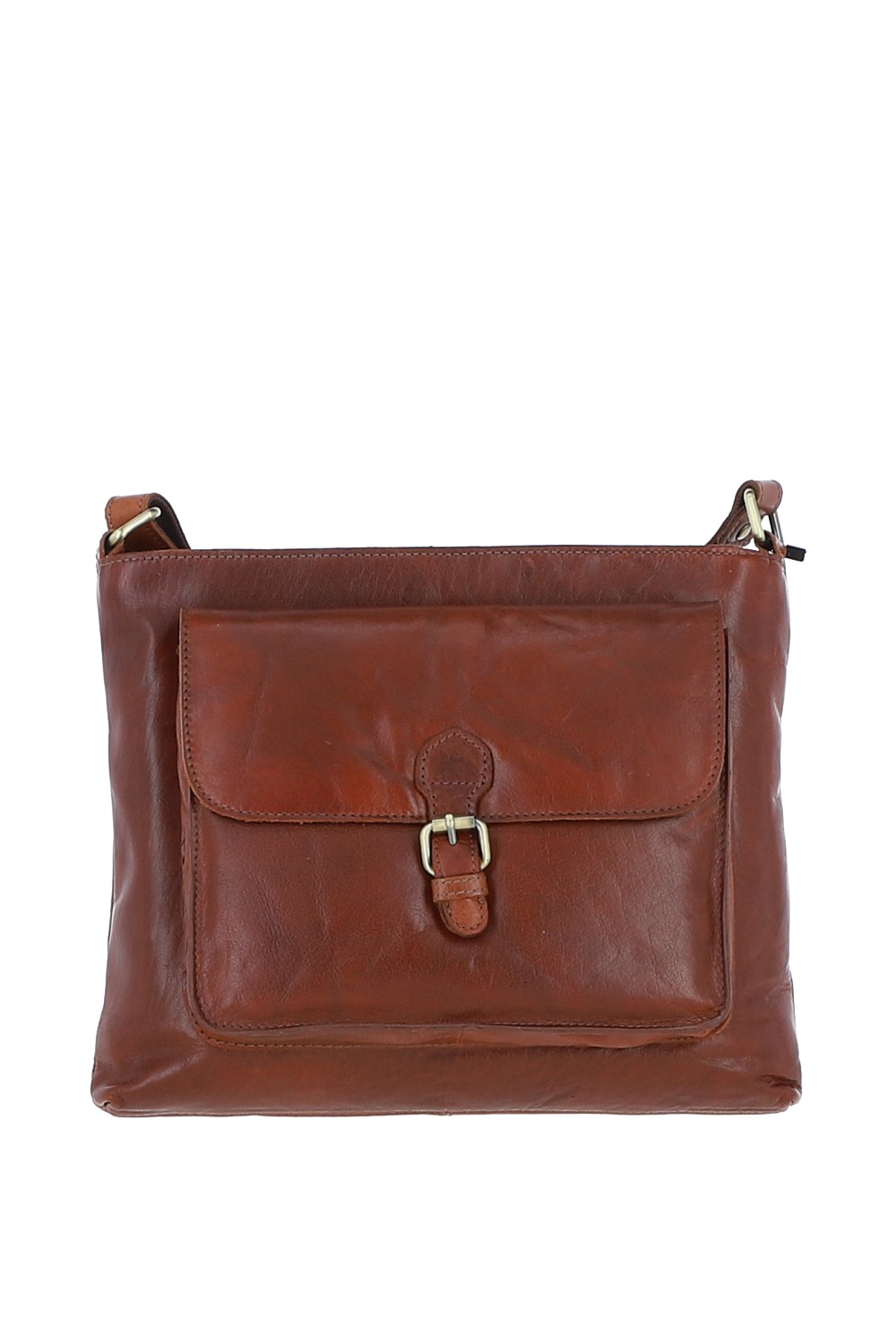 Tan Real Leather Vintage Medium Shoulder Bag, Image 1 of 4