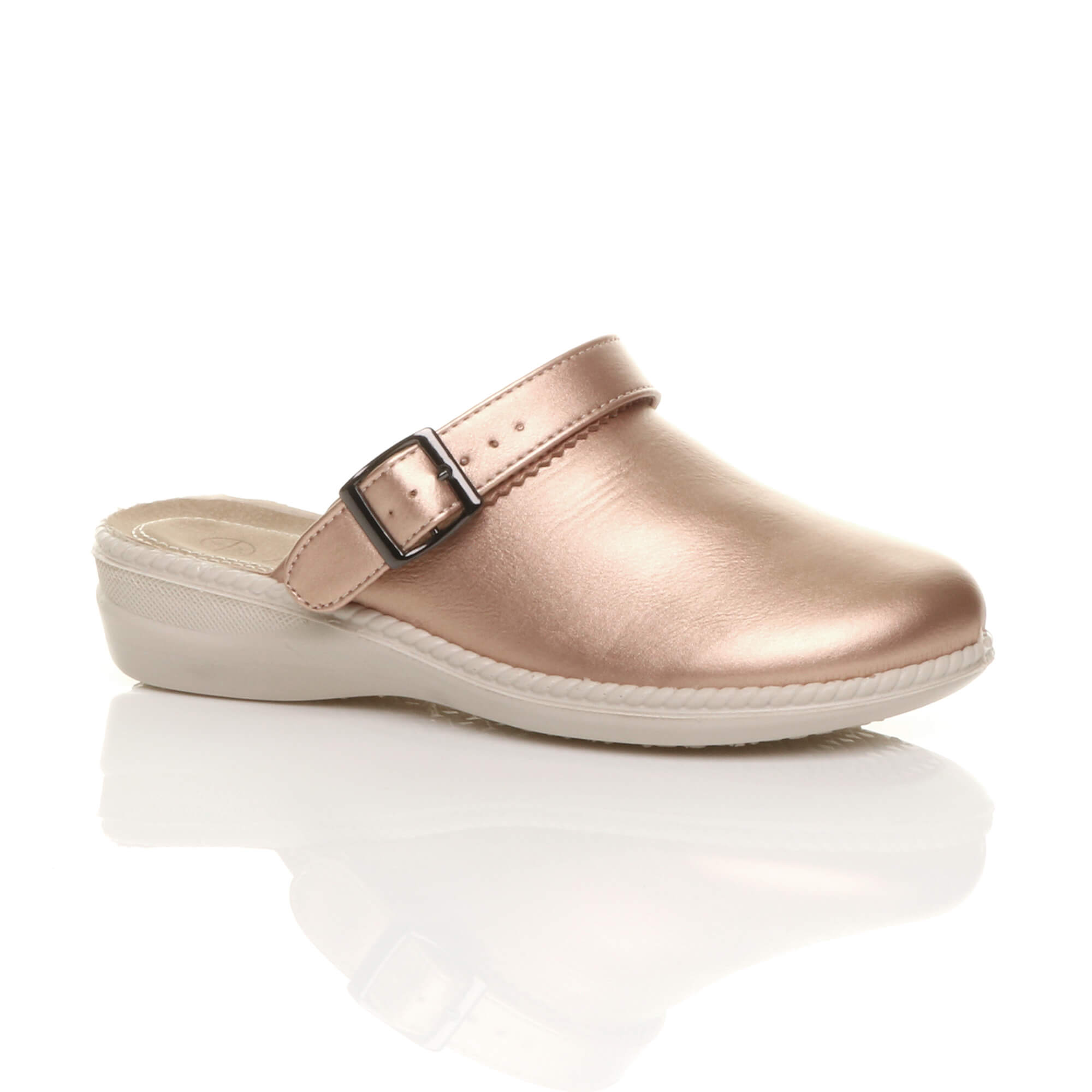 Purple Low Wedge Slingback Clogs Mules