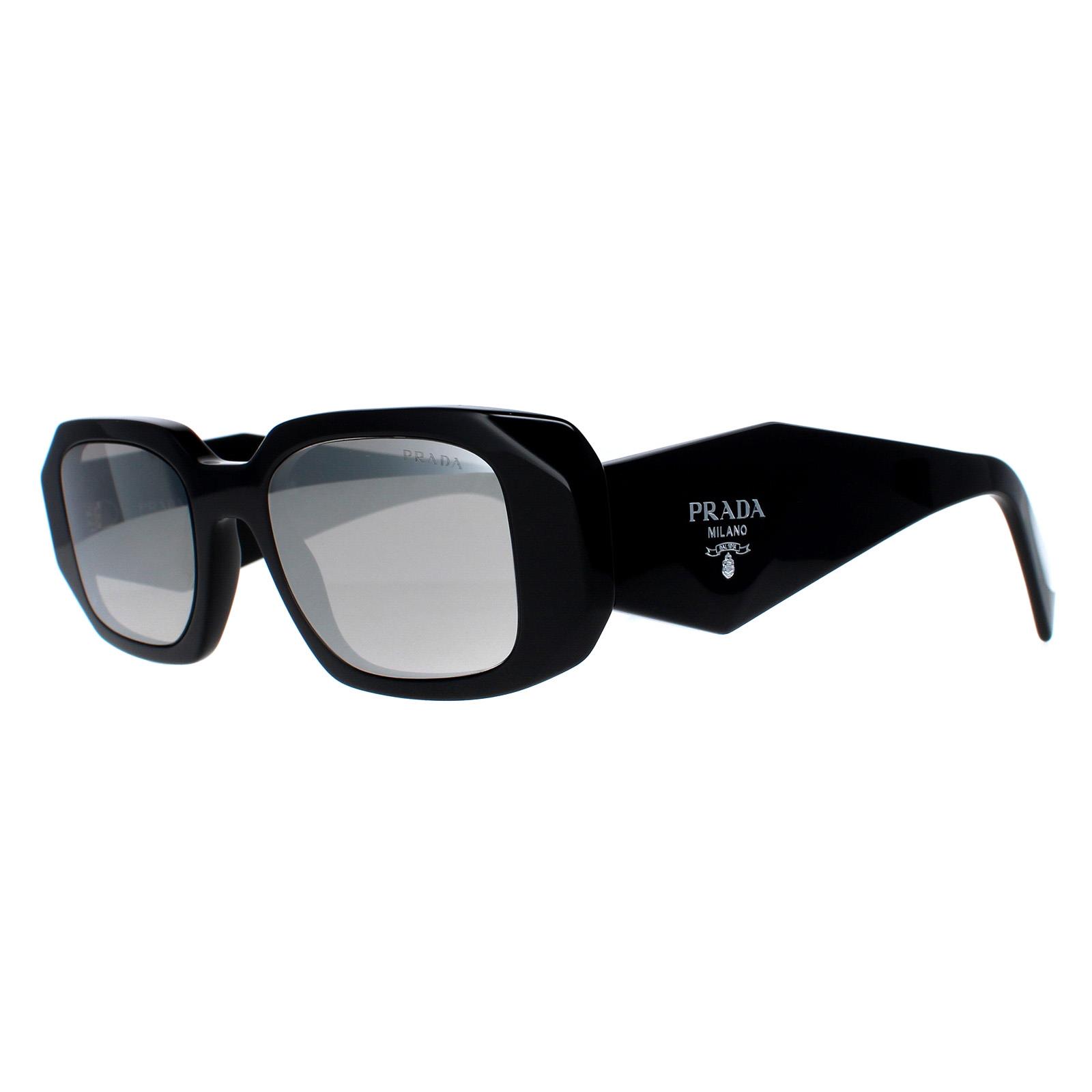 Black Prada Black Rectangle Black Light Grey Mirror Silver PR17WS, Image 2 of 4