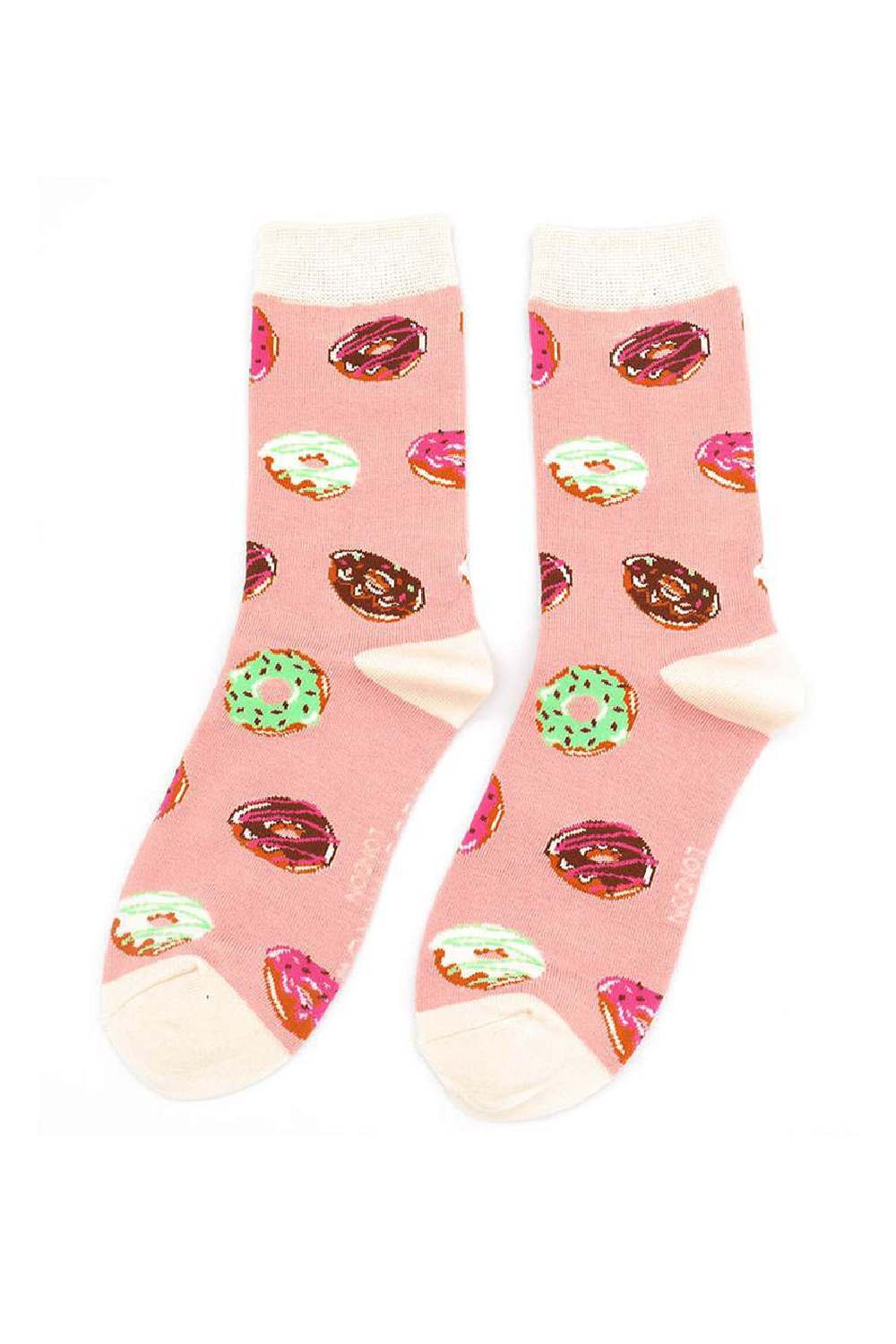Pink Flourescent 1 Pack Ladies Novelty Patterned Bamboo Socks, Image 2 of 5
