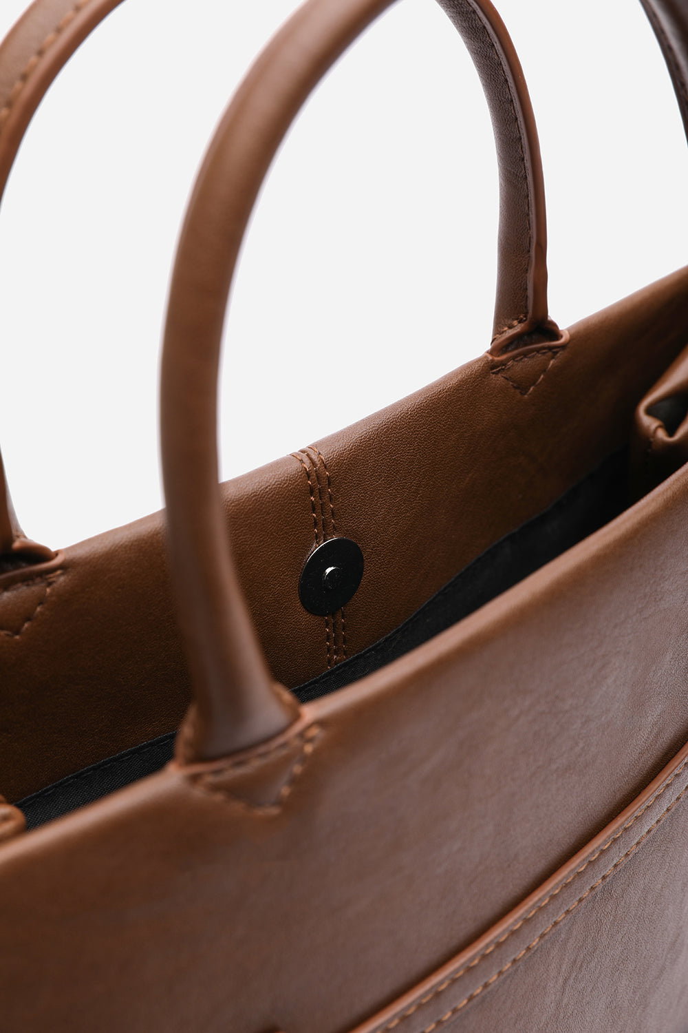 Tan Where's That From Tan Flores Luxury Structured Leather Tote Bag, Image 4 of 8