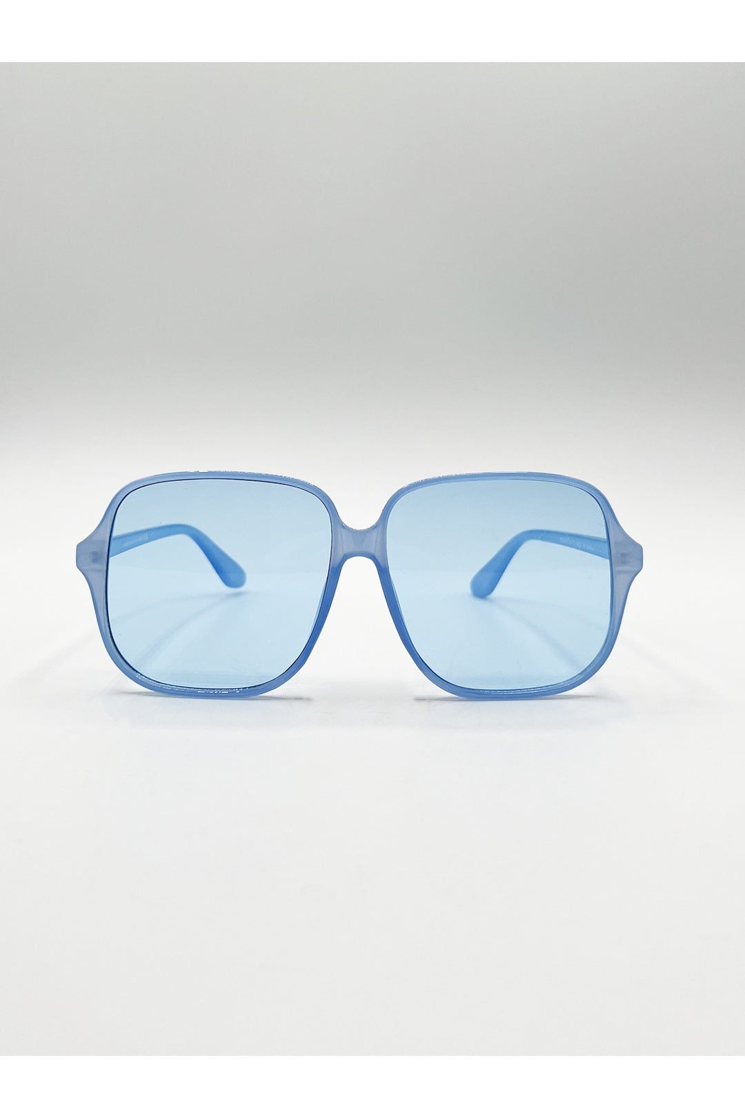 Blue Oversized Lightweight Square Frame Sunglasses in Blue, Image 1 of 6