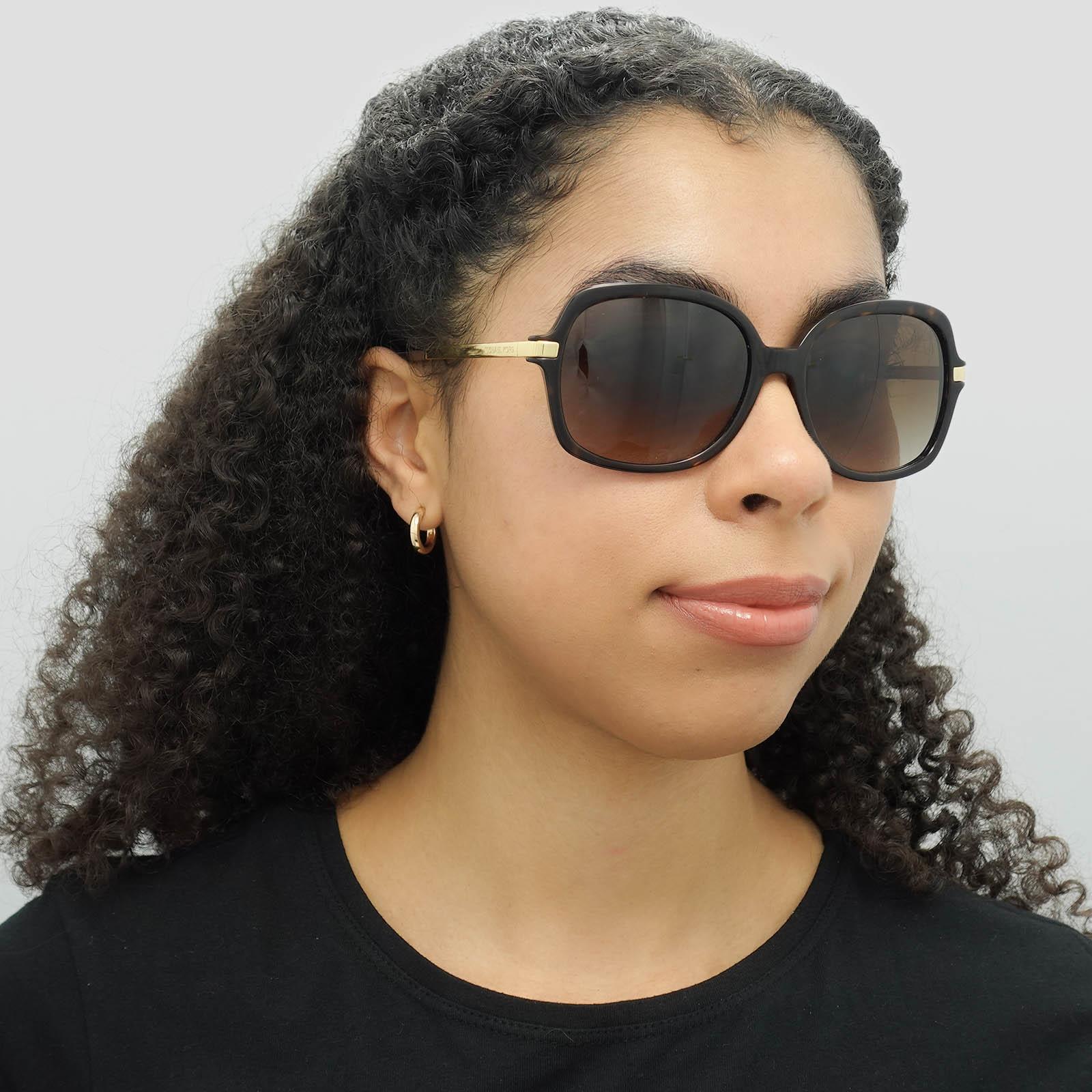 Brown Michael Kors Brown Square Dark Tortoise Gold Brown Gradient Sunglasses, Image 7 of 8