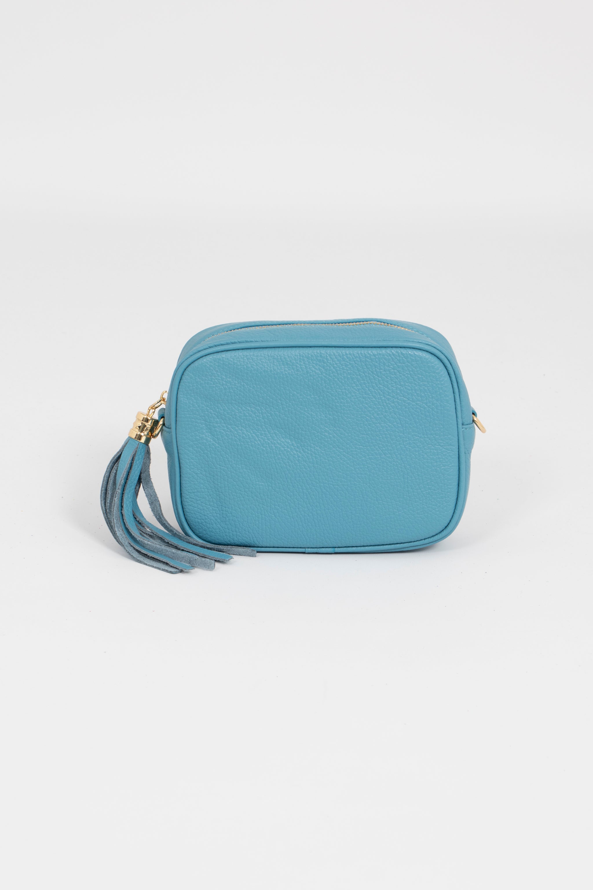 Blue Italian Leather Crossbody Camera Bag, Image 1 of 3