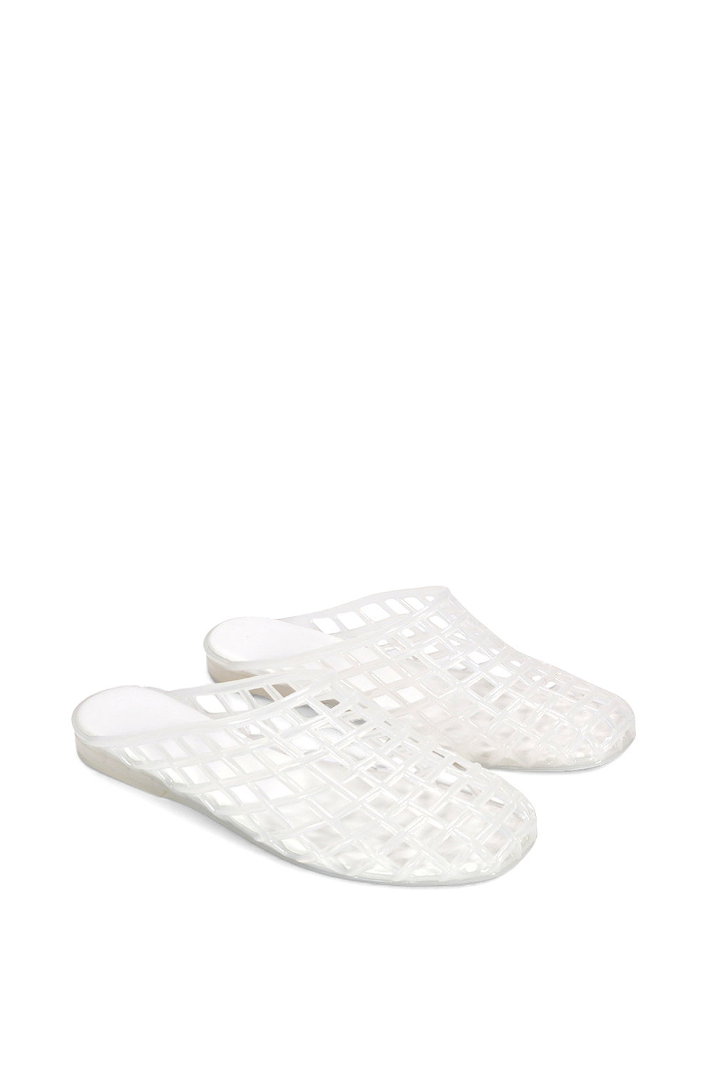 Neutral 'Opera' Slip On Cage Jelly Mule Flat Summer Sandals, Image 4 of 5