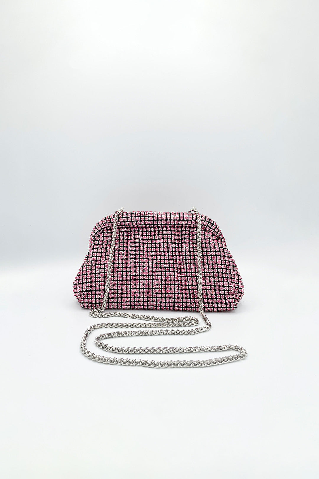 Pink Crystal Pouch Clutch Bag, Image 5 of 5