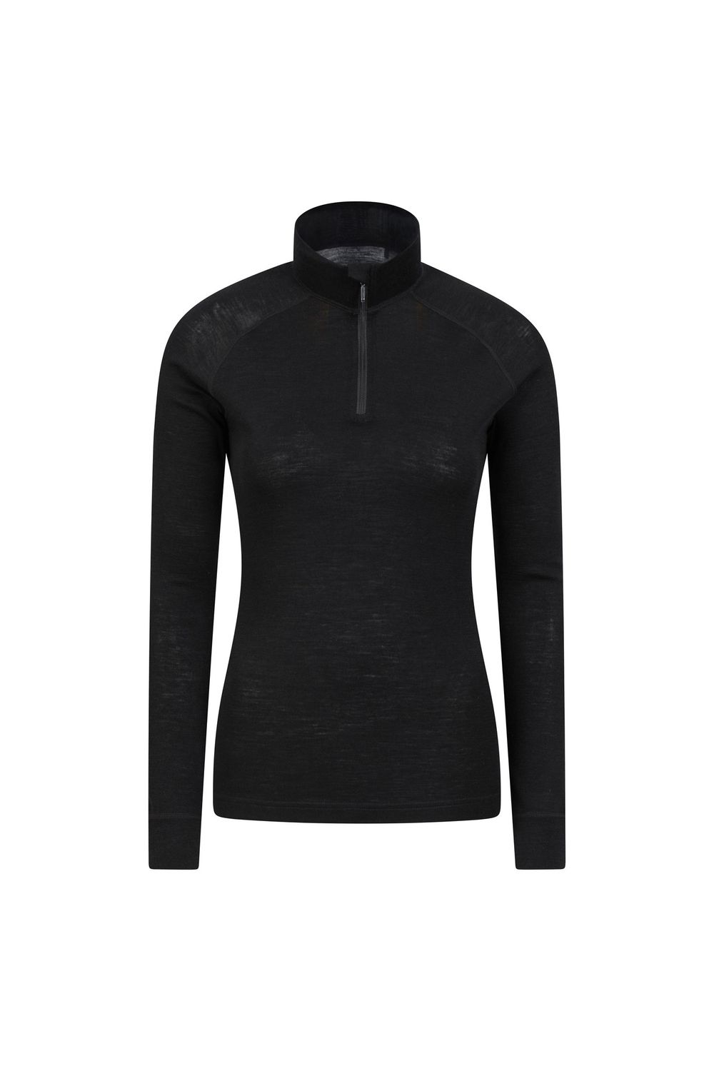 Purple Merino Wool Zip Neck Thermal Top